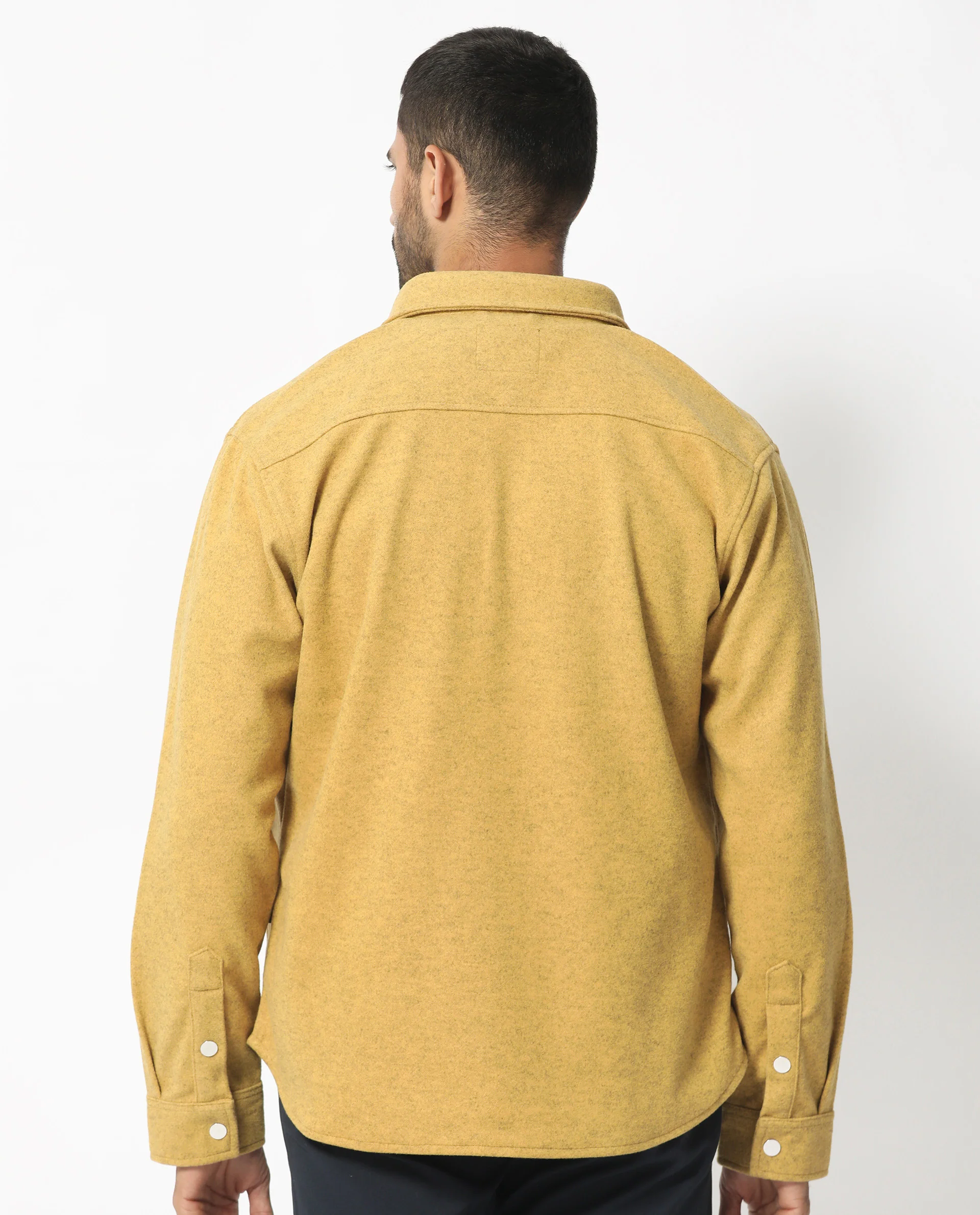 Rare Rabbit Men's Cason Yellow Polyester Plain Regular Fit Full Sleeve Spread Collar Jacket - Image 9