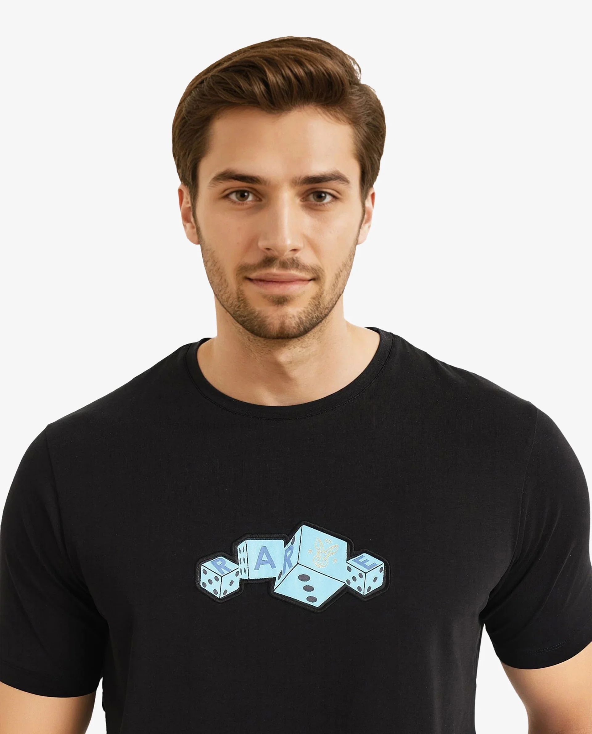 Rare Rabbit Men's Cason Black Cotton Graphic Print Regular Fit Half Sleeve Crew Neck T-Shirt - Image 5