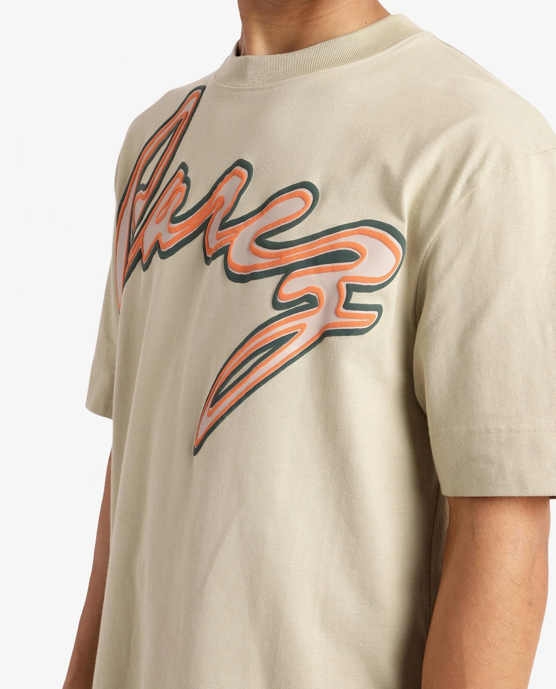 Rare Rabbit Men's Casse Pastel Green Cotton Graphic Print Oversized Fit Half Sleeve Crew Neck T-Shirt - Image 3