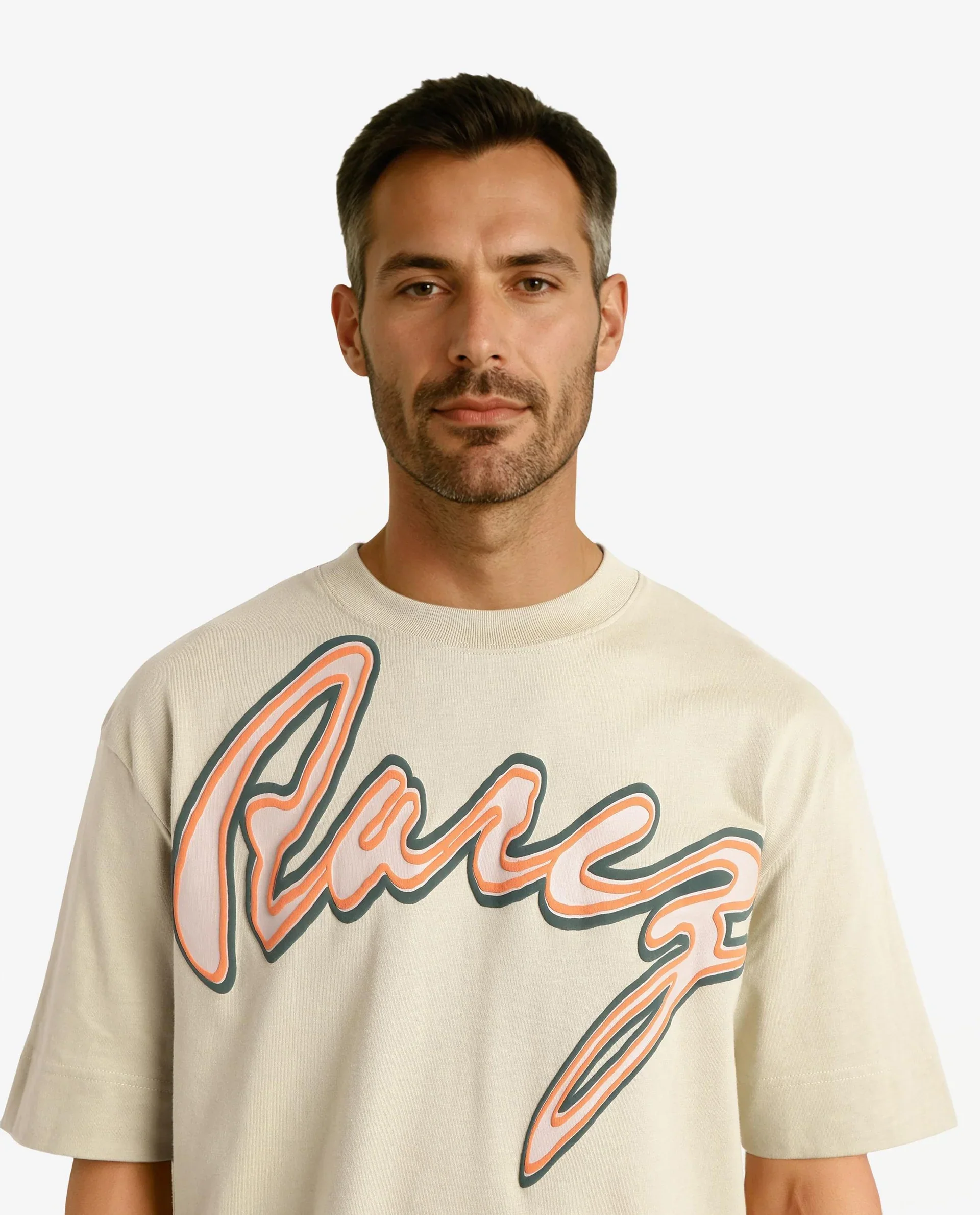 Rare Rabbit Men's Casse Pastel Green Cotton Graphic Print Oversized Fit Half Sleeve Crew Neck T-Shirt - Image 5