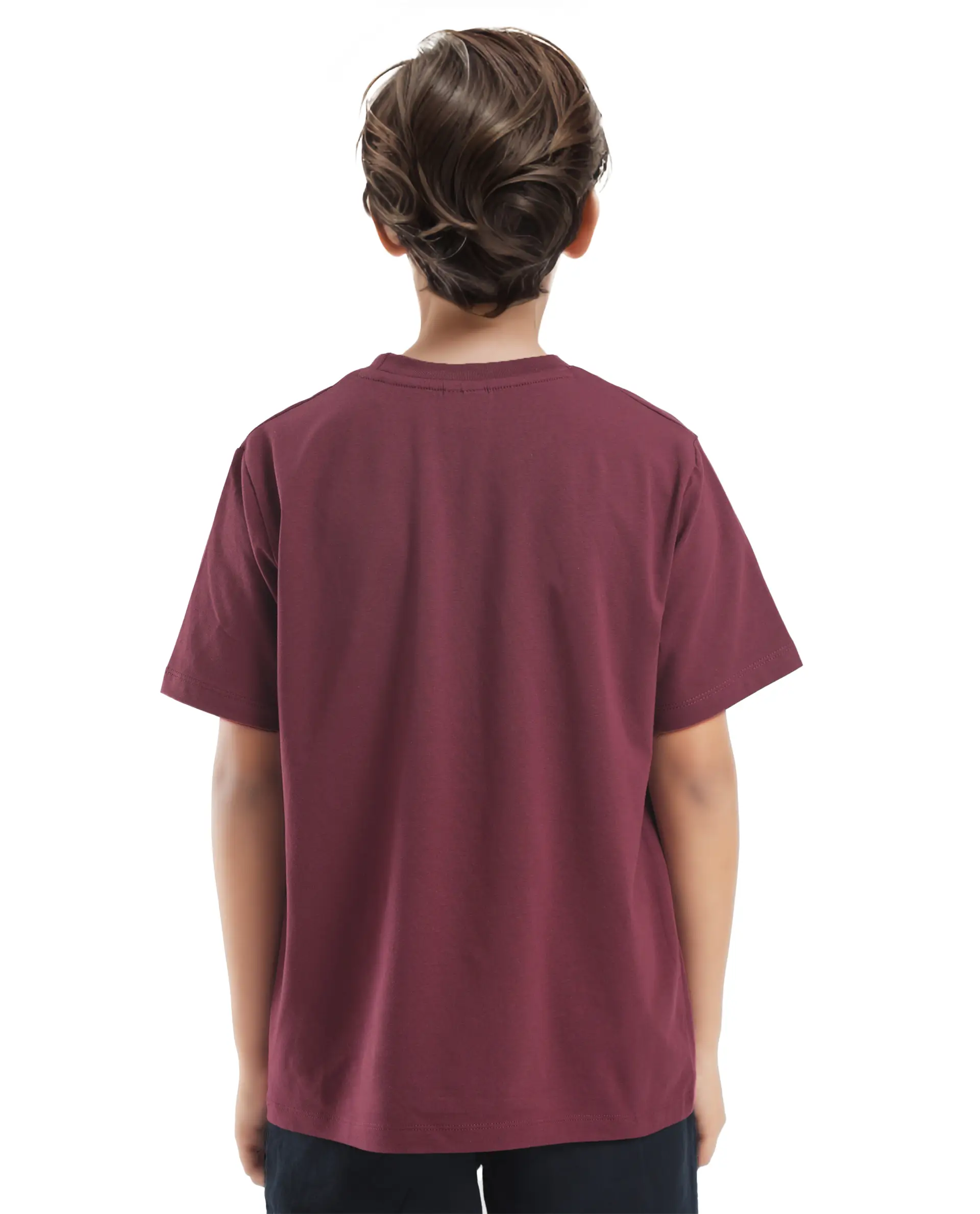 Rare Ones Kids Cati Dark Maroon Cotton Fabric Half Sleeves Crew Neck Graphic Print T-Shirt - Image 7