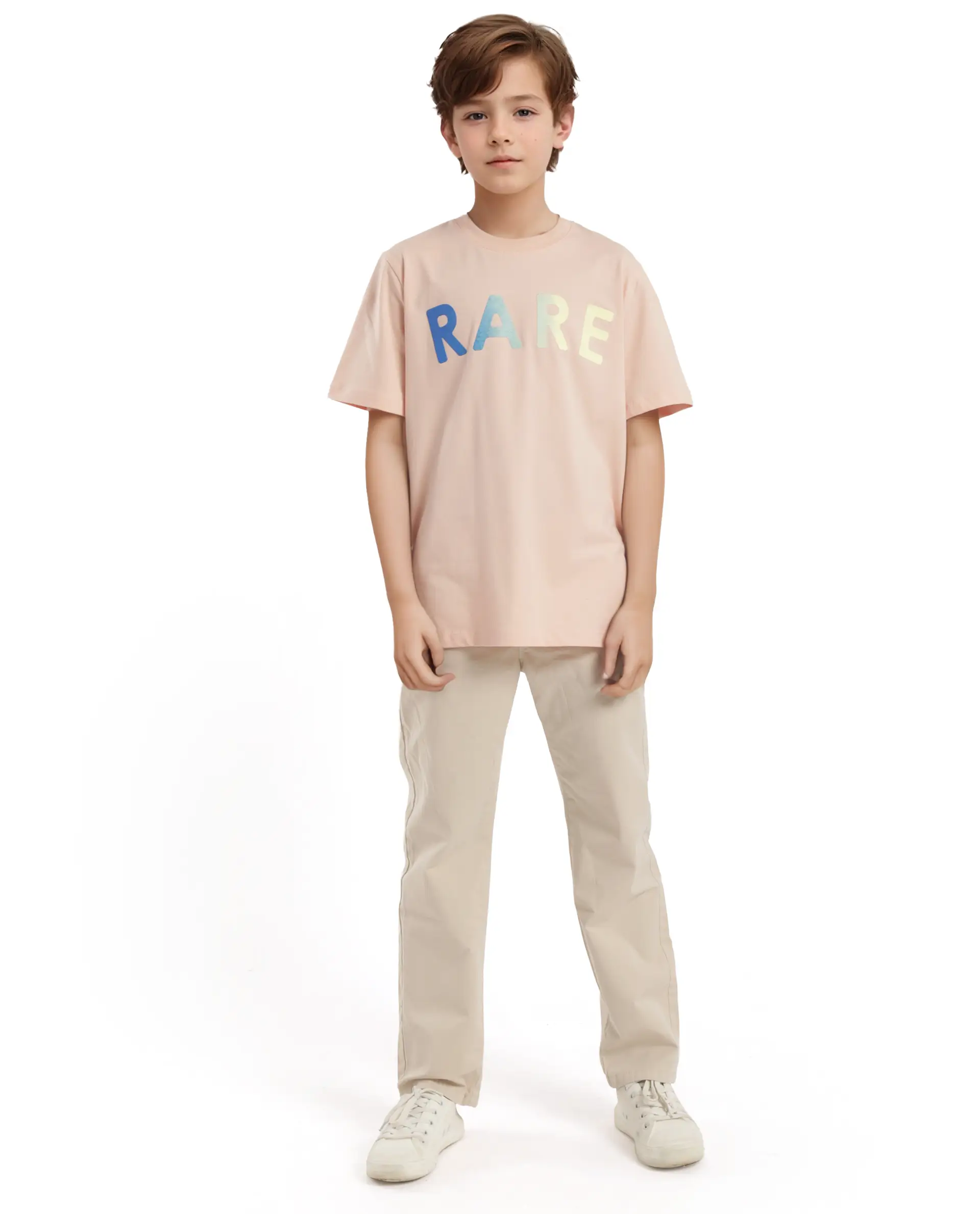 Rare Ones Kids Cati Pink Cotton Fabric Half Sleeves Crew Neck Graphic Print T-Shirt - Image 3