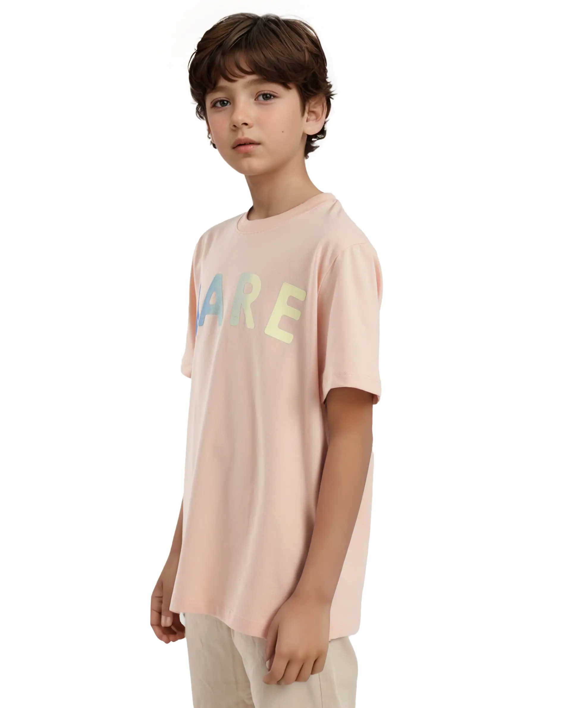 Rare Ones Kids Cati Pink Cotton Fabric Half Sleeves Crew Neck Graphic Print T-Shirt - Image 6