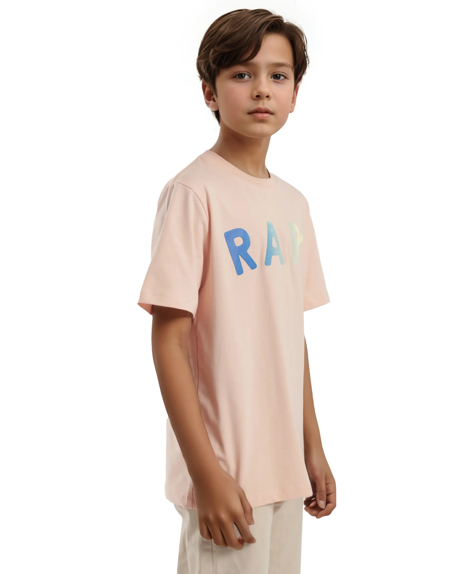 Rare Ones Kids Cati Pink Cotton Fabric Half Sleeves Crew Neck Graphic Print T-Shirt - Image 7