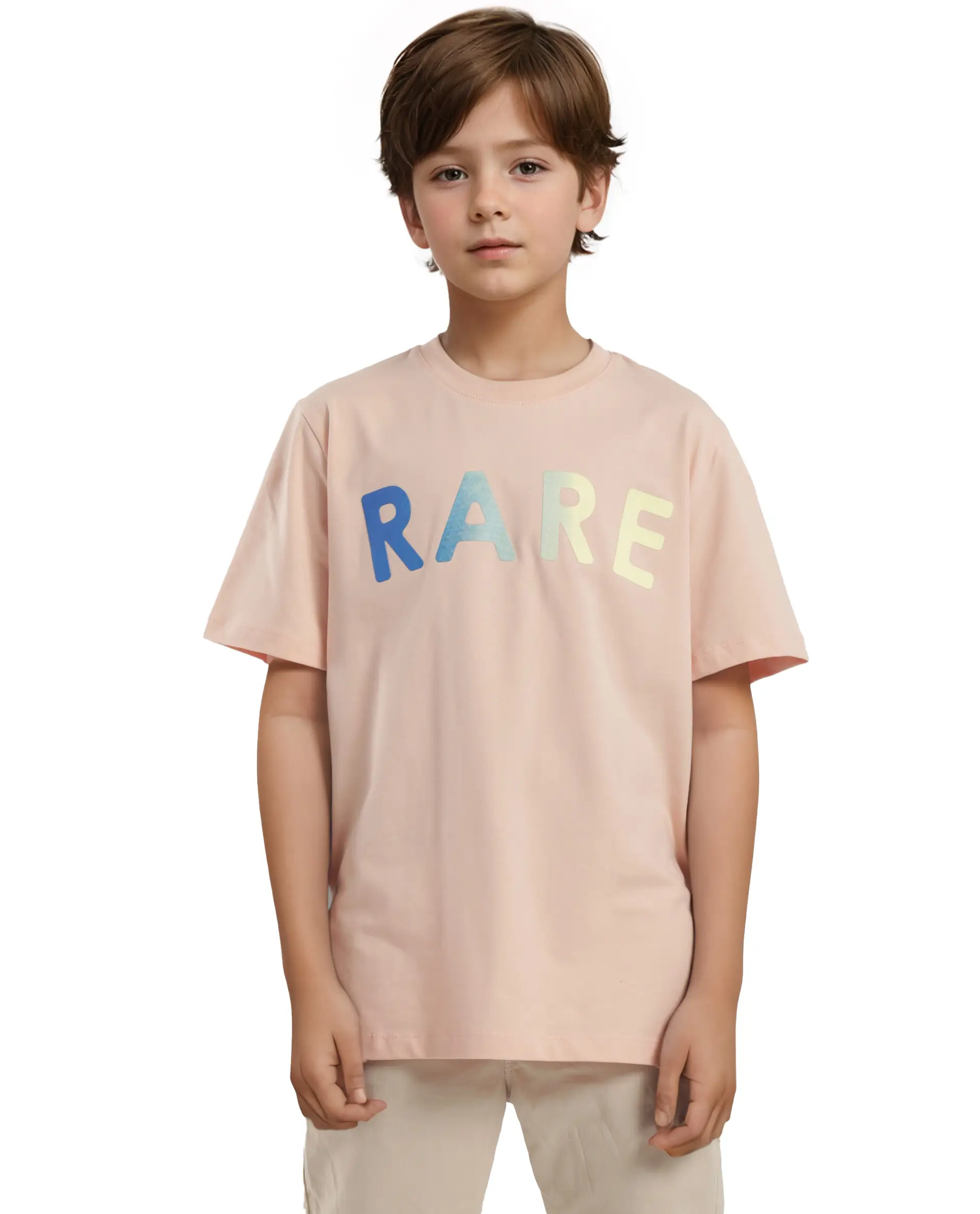Rare Ones Kids Cati Pink Cotton Fabric Half Sleeves Crew Neck Graphic Print T-Shirt - Image 9