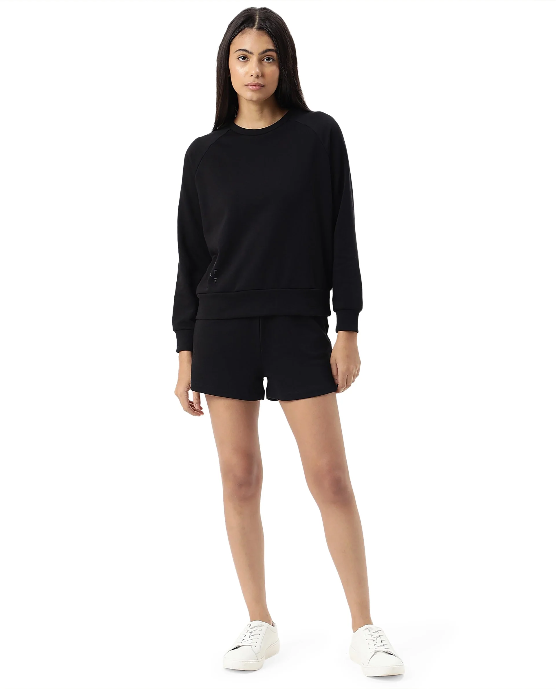 Rareism Women's Medium Weight Terry 290 Gsm Cotton Blend Crew Neck Plain Cuffed Sleeve Relaxed Fit Sweatshirt - Image 2