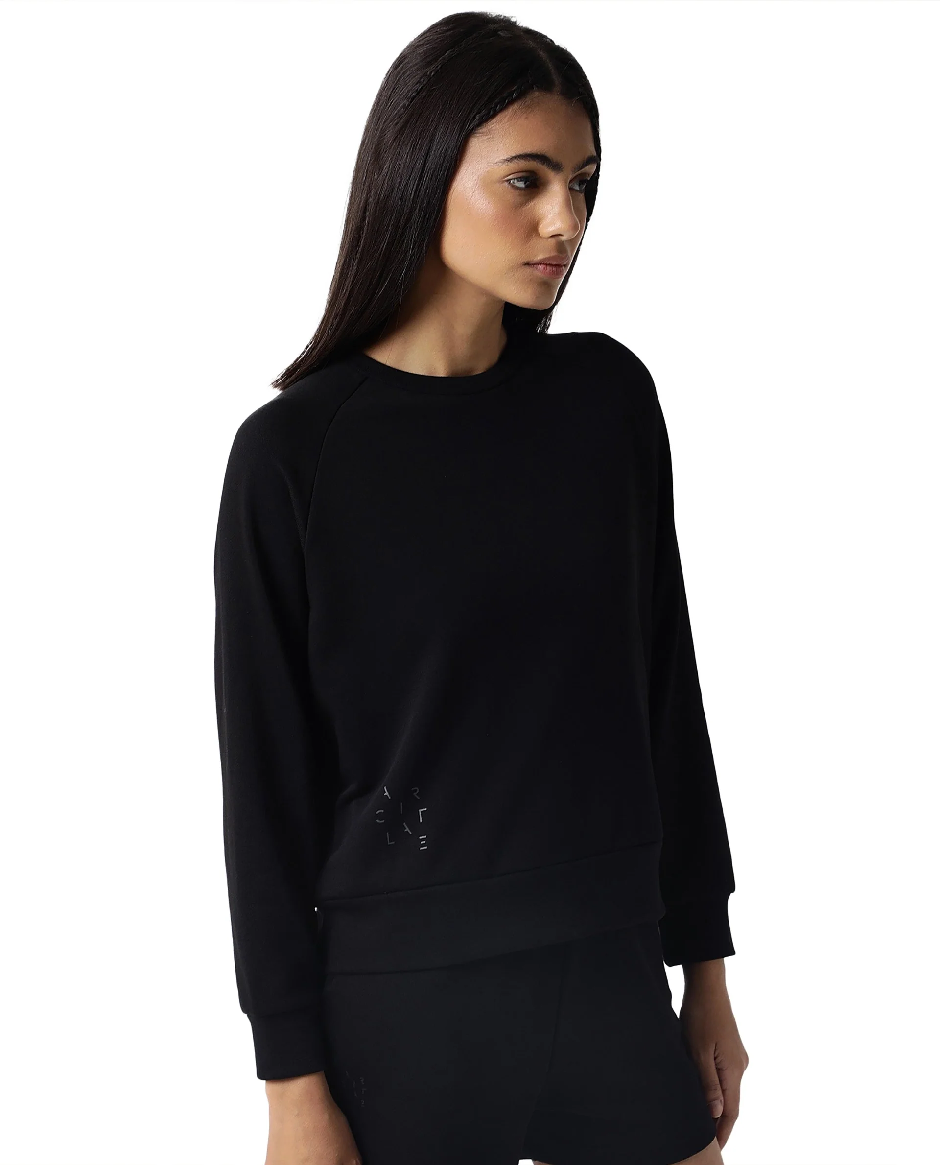 Rareism Women's Medium Weight Terry 290 Gsm Cotton Blend Crew Neck Plain Cuffed Sleeve Relaxed Fit Sweatshirt - Image 6