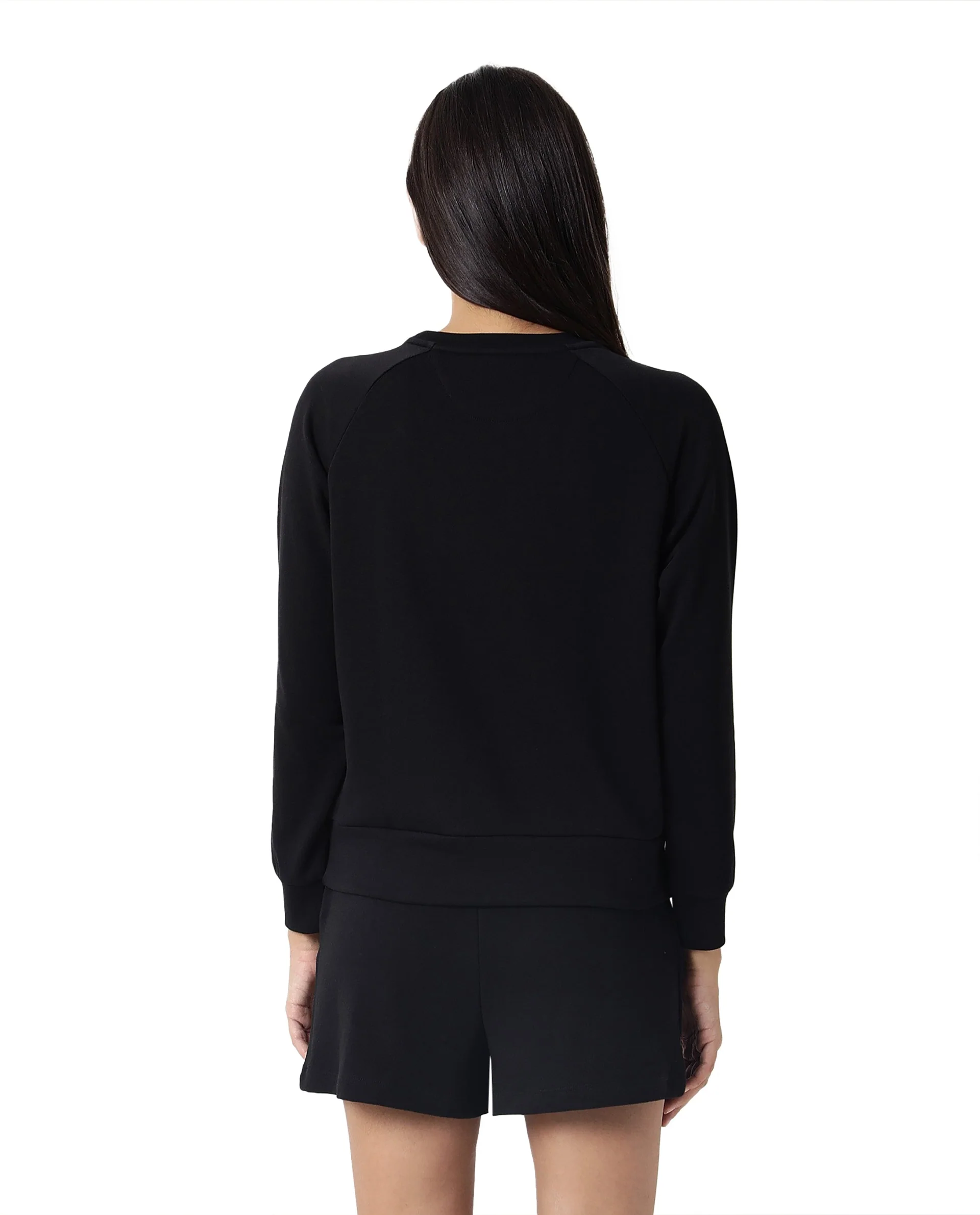 Rareism Women's Medium Weight Terry 290 Gsm Cotton Blend Crew Neck Plain Cuffed Sleeve Relaxed Fit Sweatshirt - Image 7