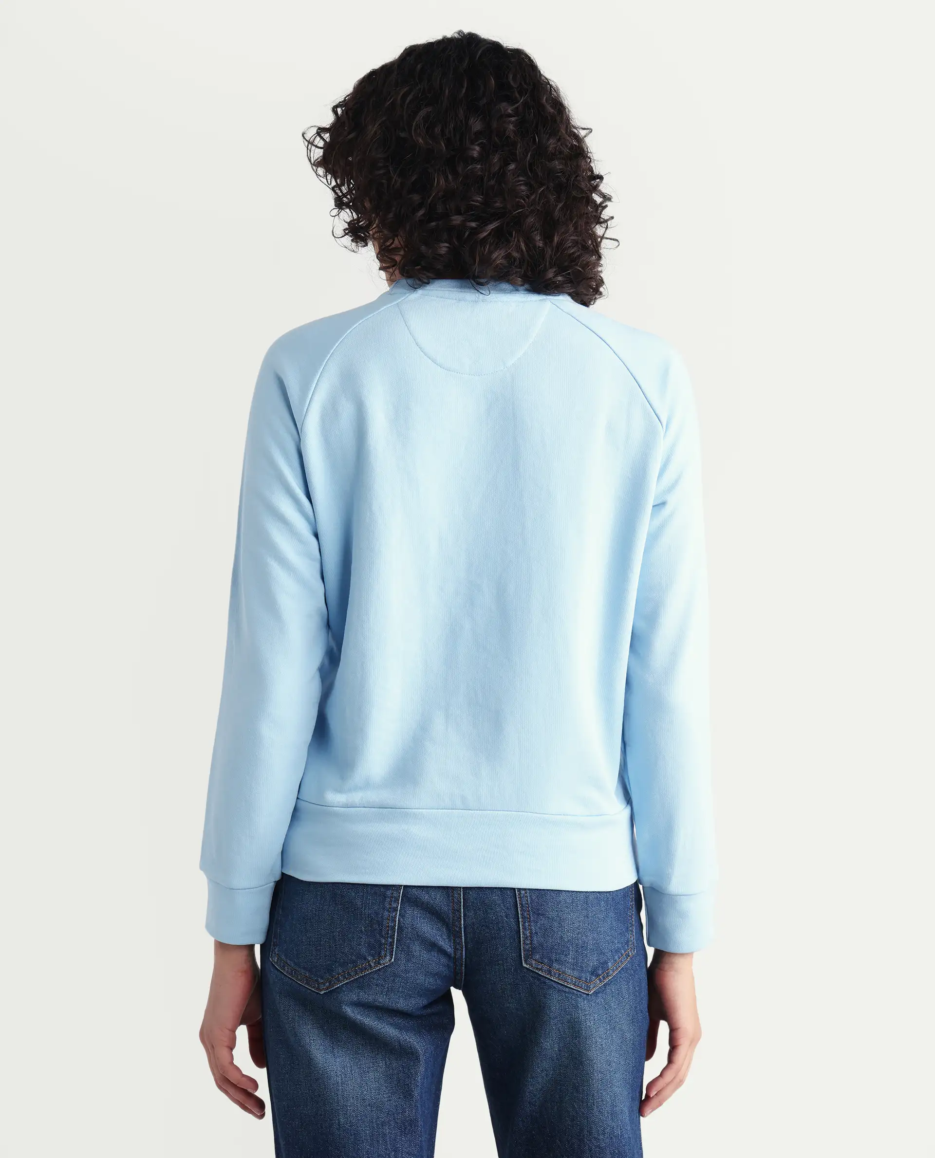 Rareism Women's Medium Weight Terry 290 Gsm Cotton Blend Crew Neck Plain Cuffed Sleeve Relaxed Fit Sweatshirt - Image 8