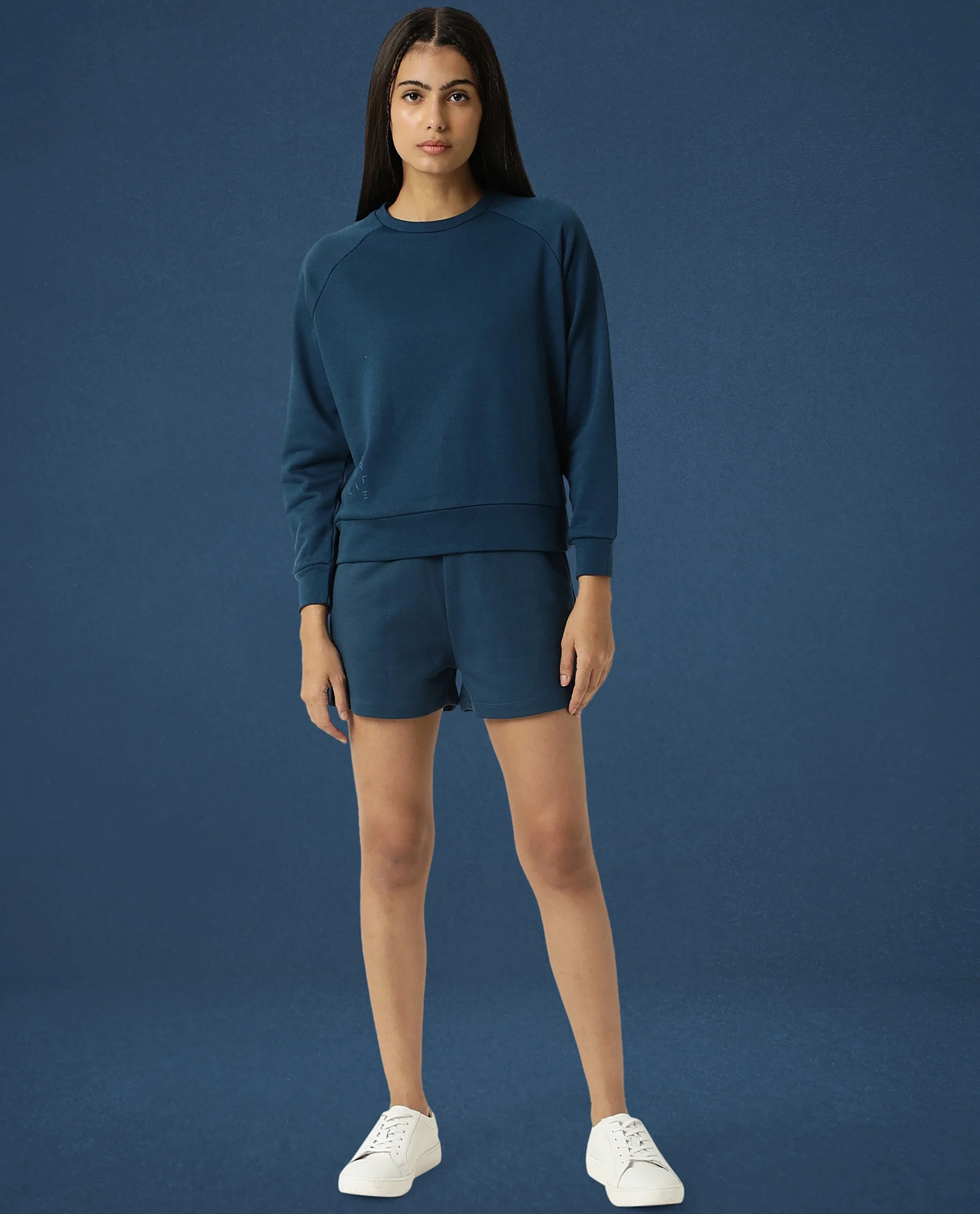 Rareism Women's Medium Weight Terry 290 Gsm Cotton Blend Crew Neck Plain Cuffed Sleeve Relaxed Fit Sweatshirt - Image 7