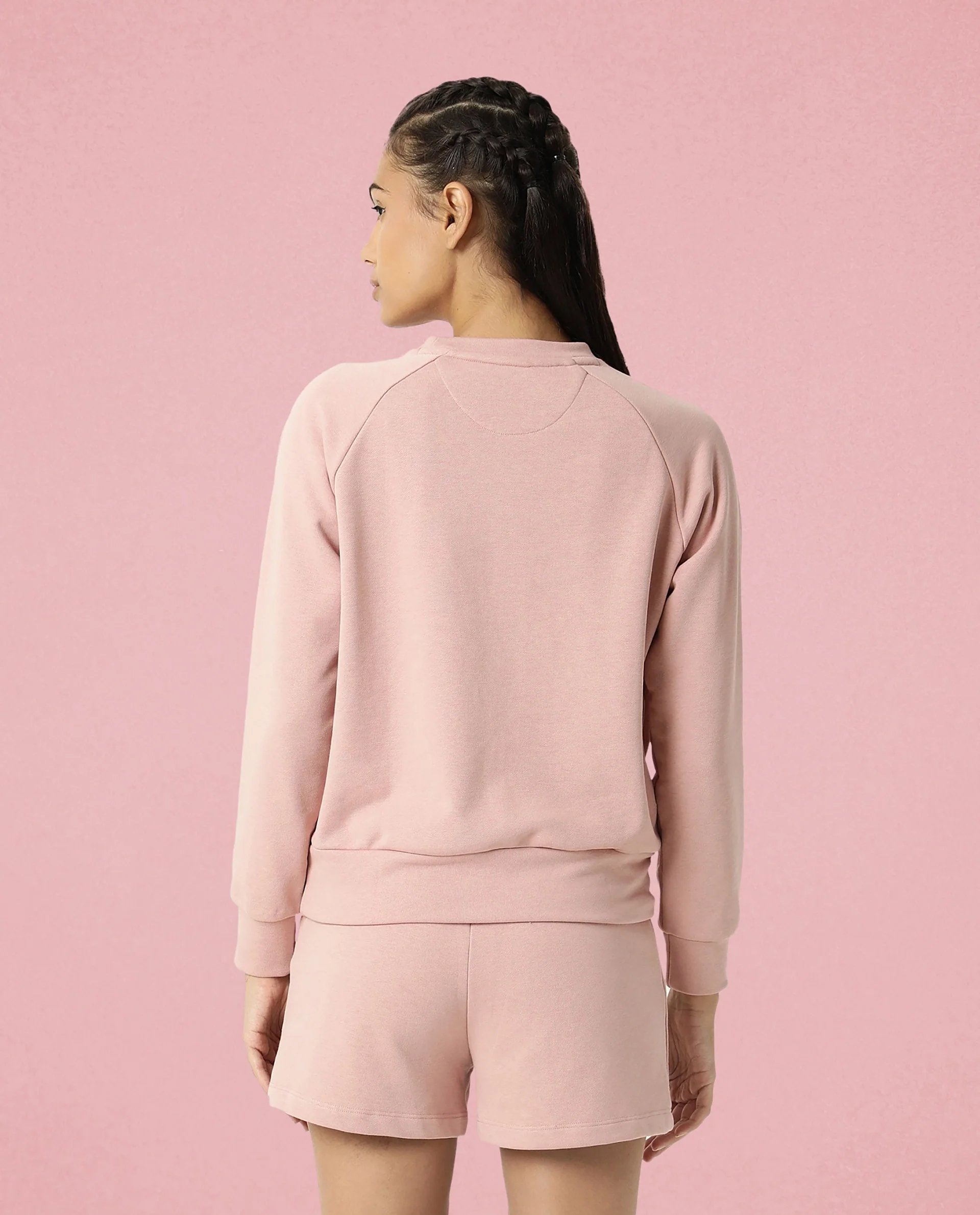 Rareism Women's Medium Weight Terry 290 Gsm Cotton Blend Crew Neck Plain Cuffed Sleeve Relaxed Fit Sweatshirt - Image 6
