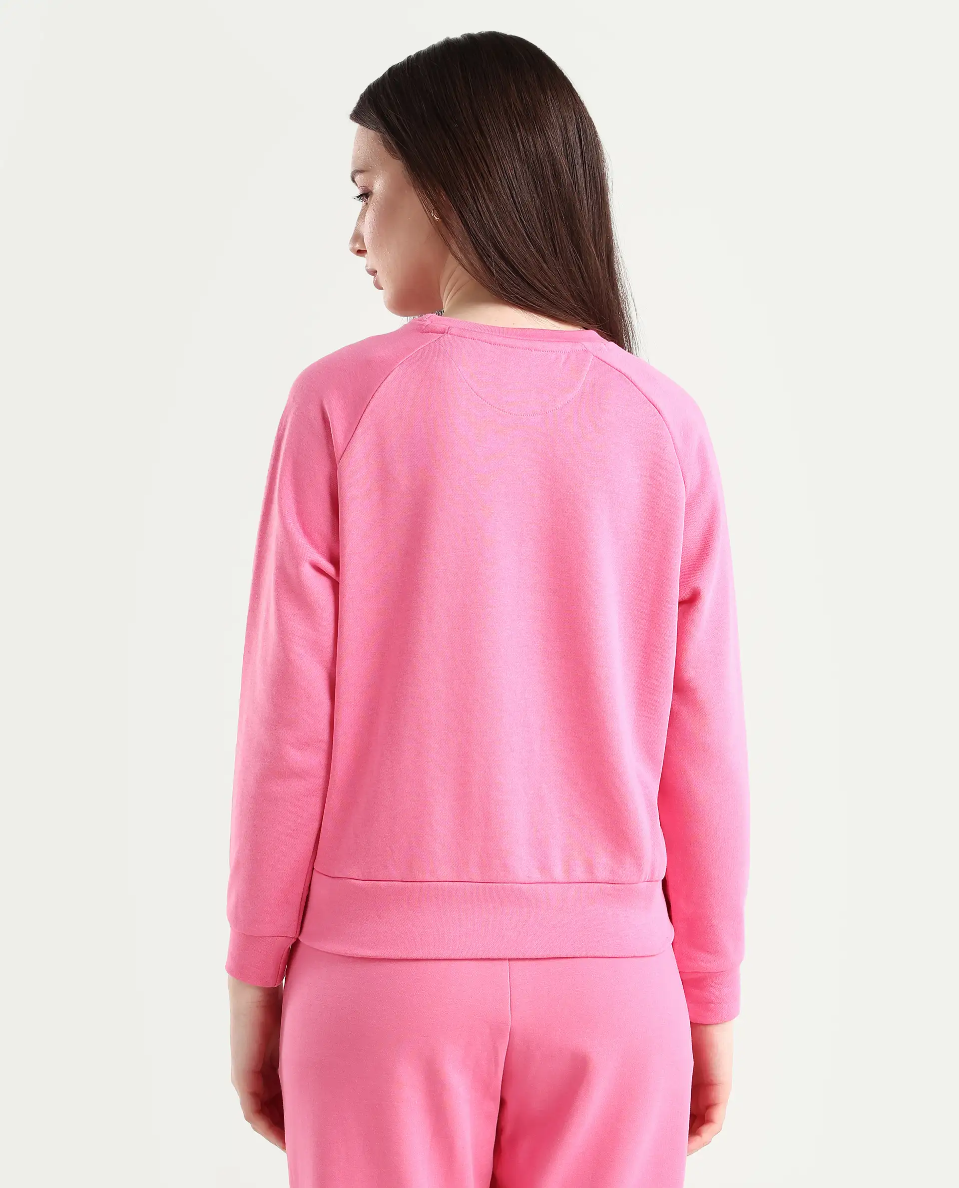 Rareism Women's Medium Weight Terry 290 Gsm Cotton Blend Crew Neck Plain Cuffed Sleeve Relaxed Fit Sweatshirt - Image 7