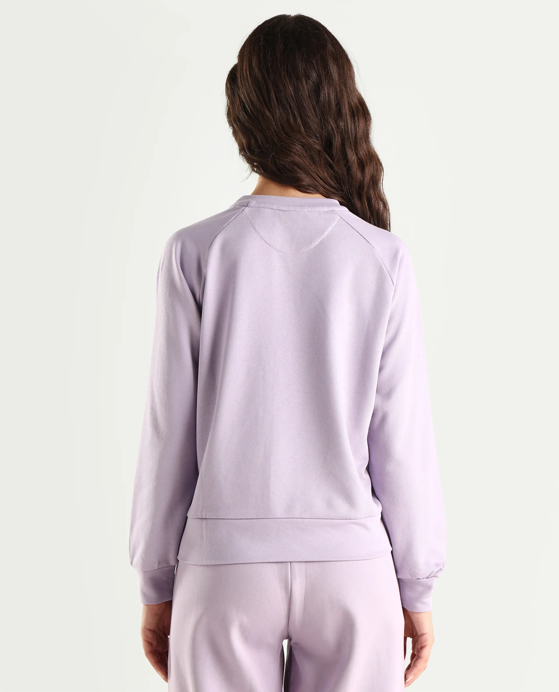 Rareism Women's Medium Weight Terry 290 Gsm Cotton Blend Crew Neck Plain Cuffed Sleeve Relaxed Fit Sweatshirt - Image 8