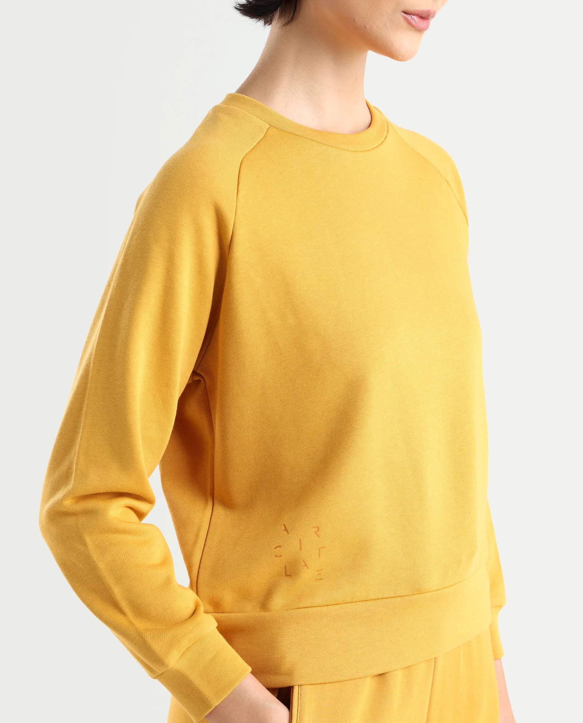Rareism Women's Medium Weight Terry 290 Gsm Cotton Blend Crew Neck Plain Cuffed Sleeve Relaxed Fit Sweatshirt - Image 5