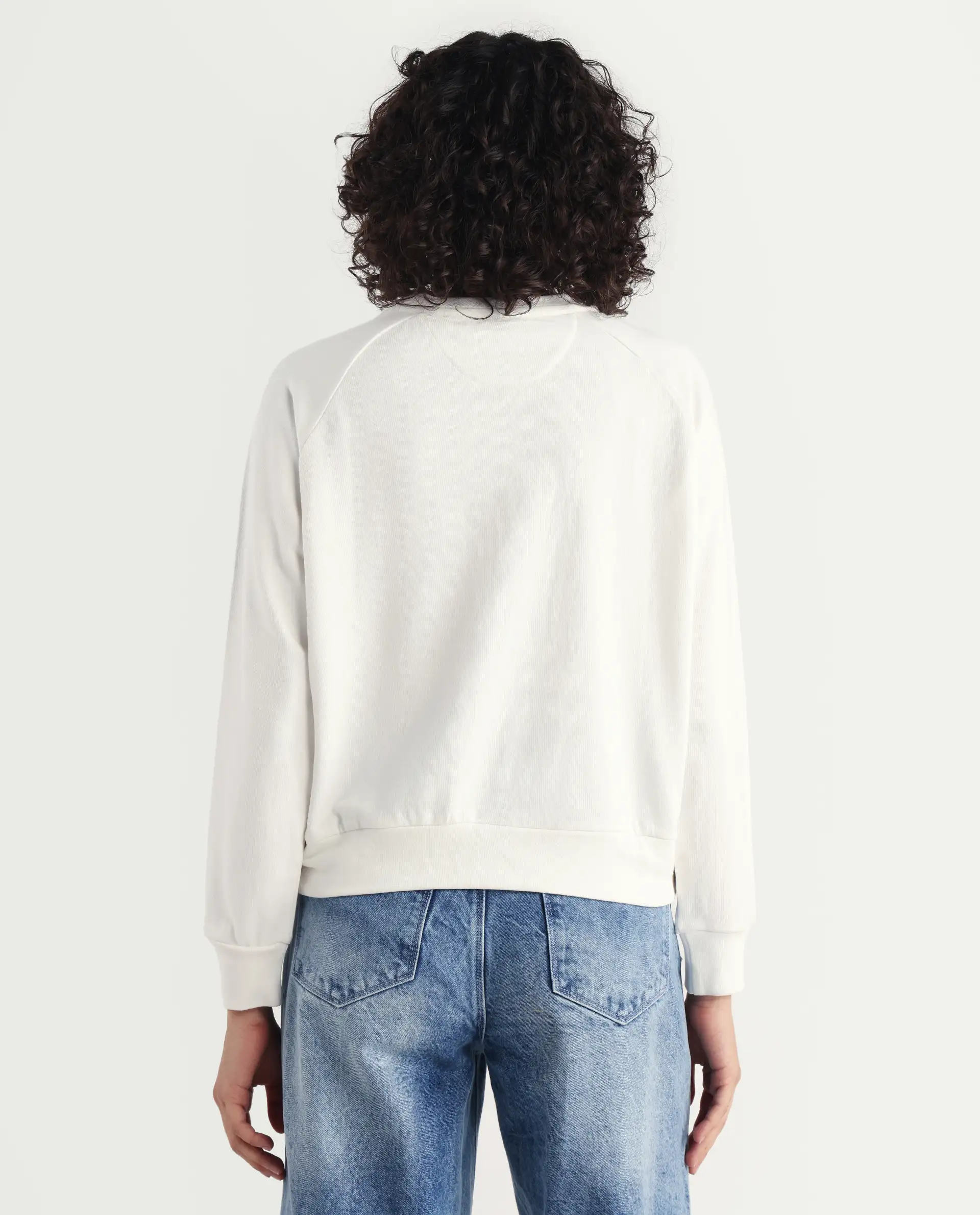 Rareism Women's Medium Weight Terry 290 Gsm Cotton Blend Crew Neck Plain Cuffed Sleeve Relaxed Fit Sweatshirt - Image 7