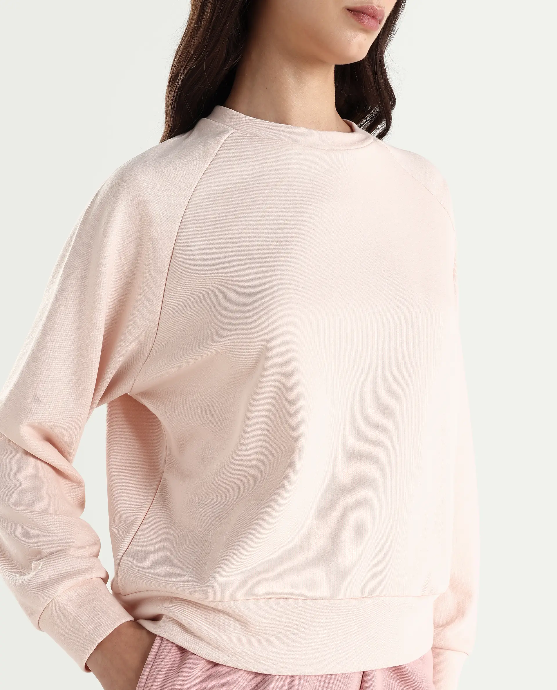 Rareism Women's Medium Weight Terry 290 Gsm Cotton Blend Crew Neck Plain Cuffed Sleeve Relaxed Fit Sweatshirt - Image 4
