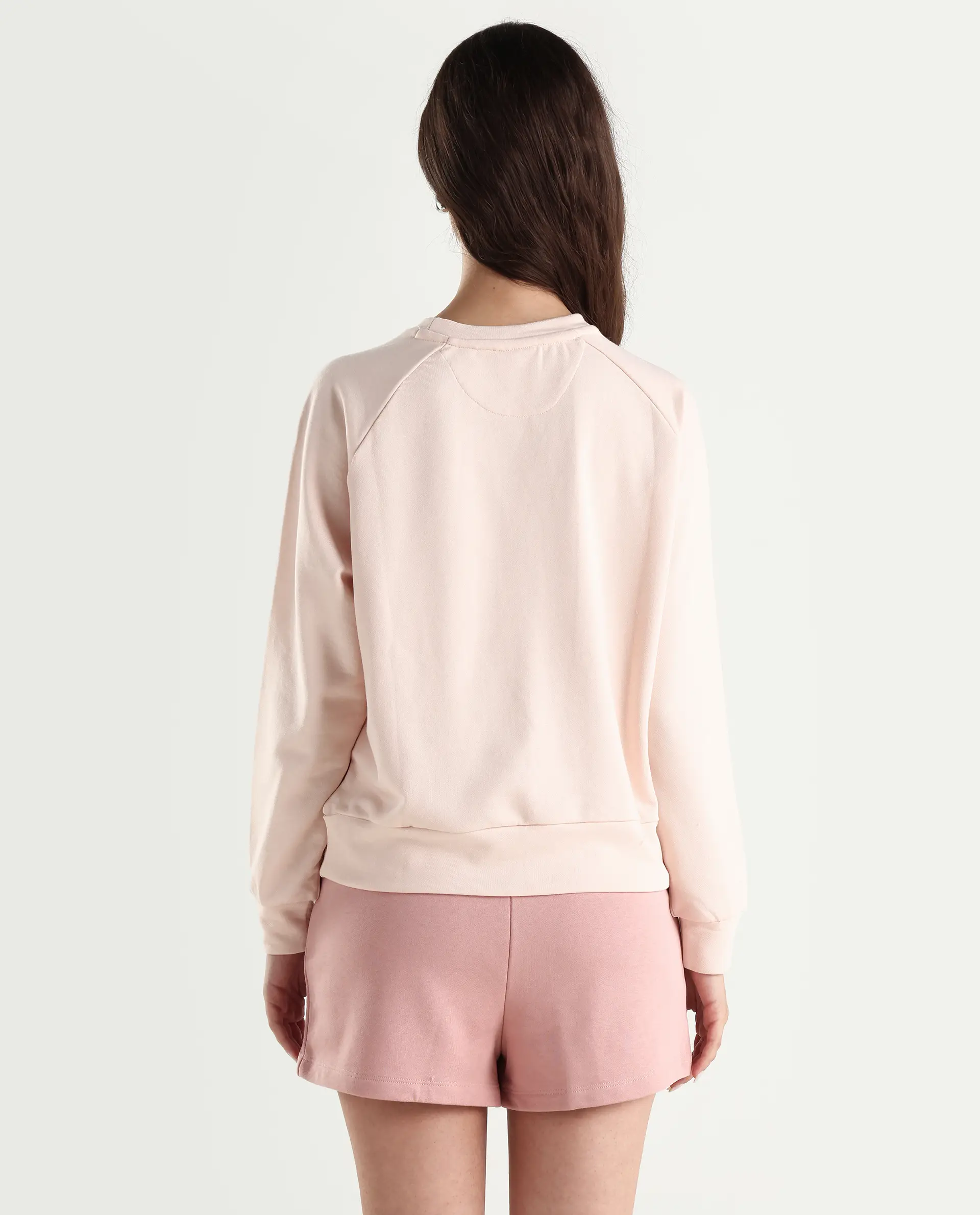 Rareism Women's Medium Weight Terry 290 Gsm Cotton Blend Crew Neck Plain Cuffed Sleeve Relaxed Fit Sweatshirt - Image 7