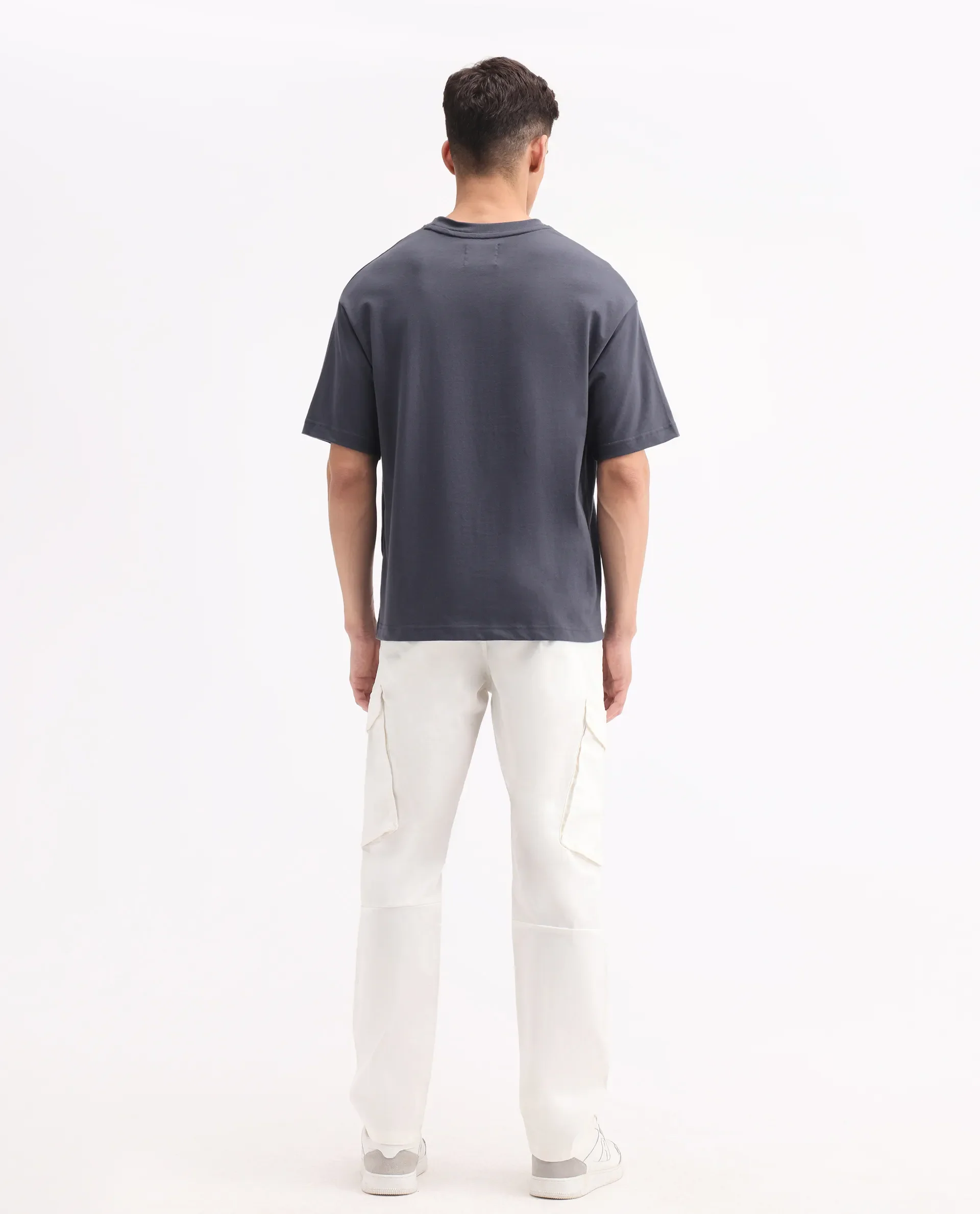 Rare Rabbit Men's Ceder-1 White Cotton Plain Regular Fit Trouser - Image 8