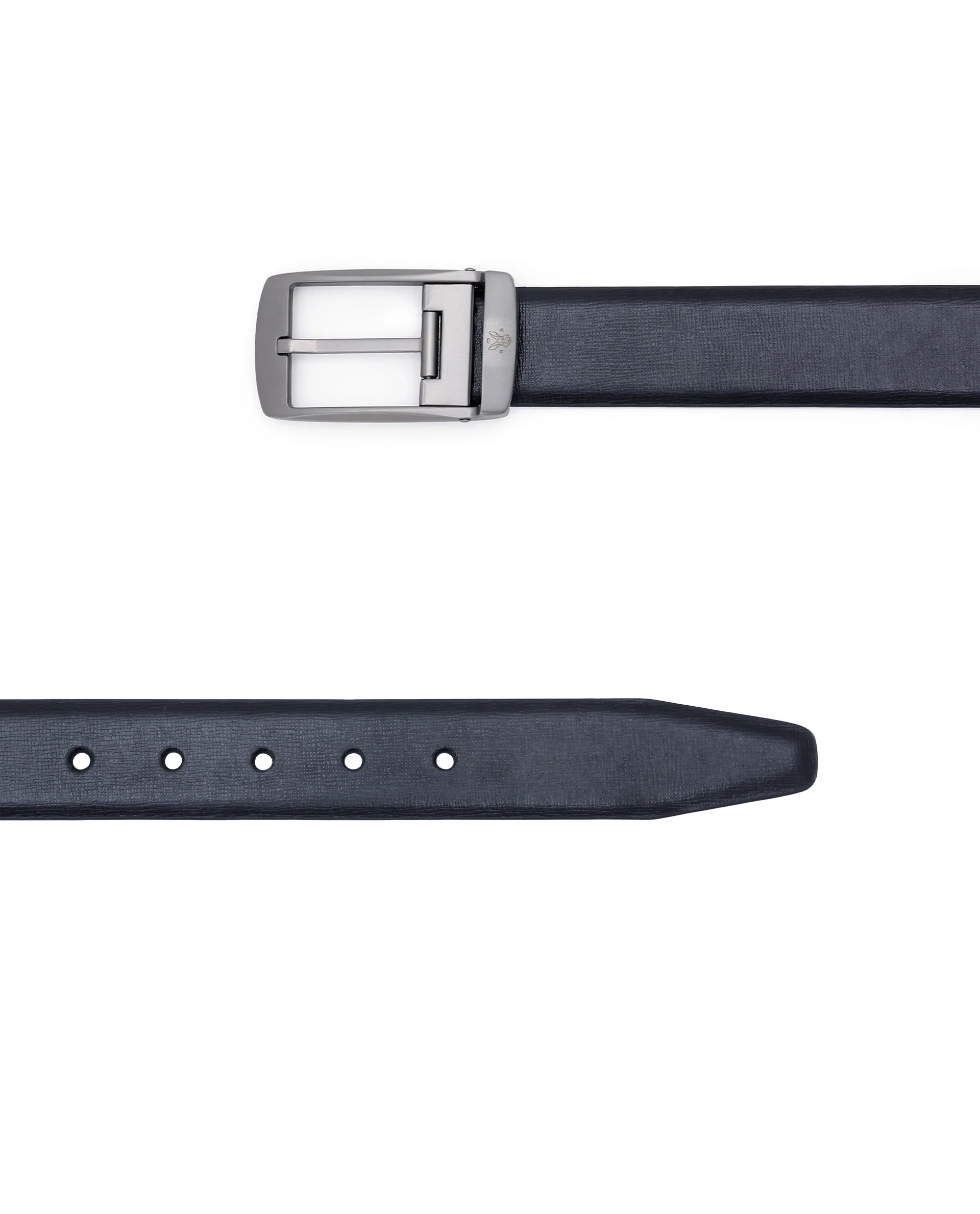 Rare Rabbit Men's Cedric Black Twistable Buckle Reversible Textured Genuine Leather Belt - Image 5