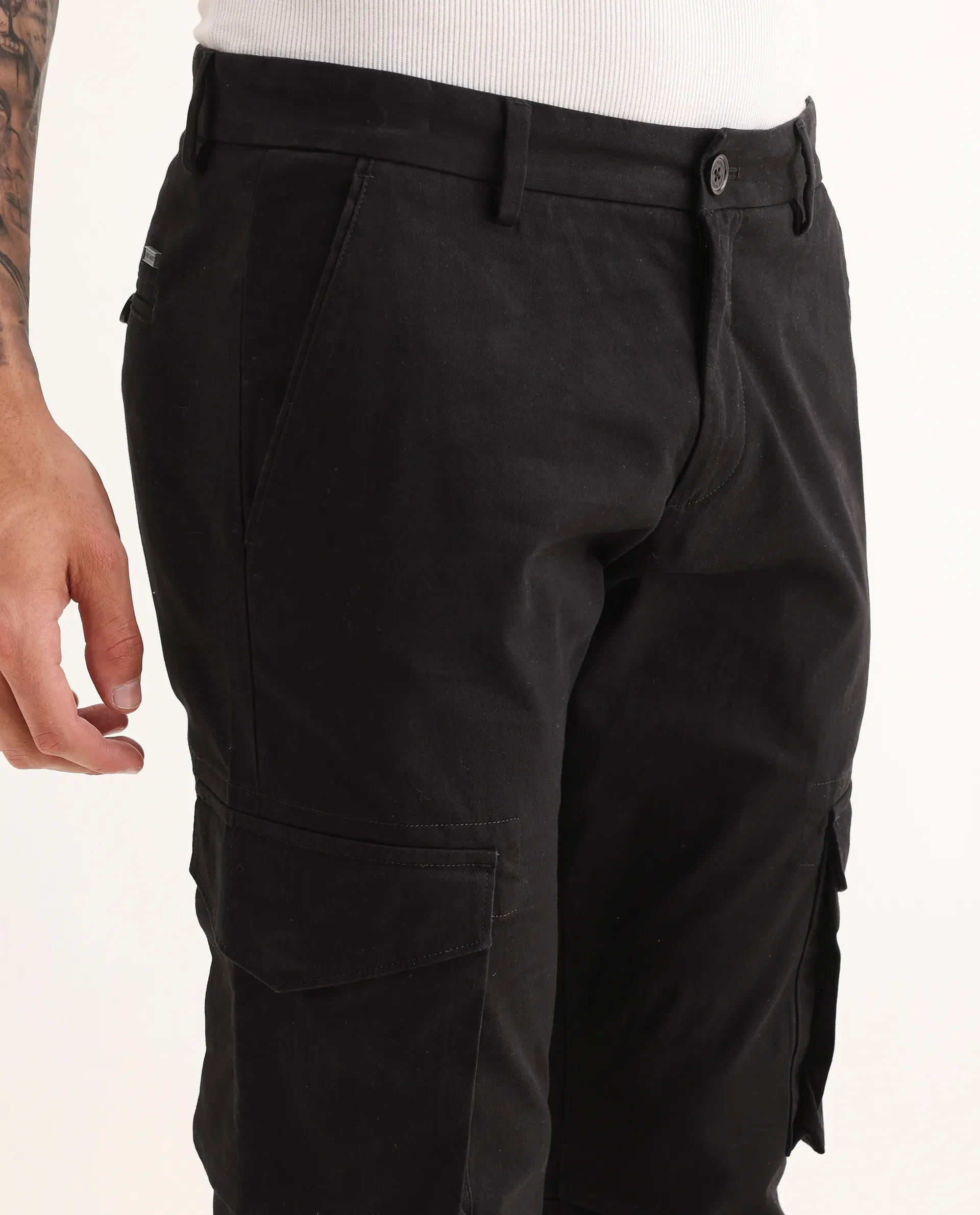 Rare Rabbit Men's Celu Dark Maroon Cotton Plain Slim Fit Trouser - Image 3