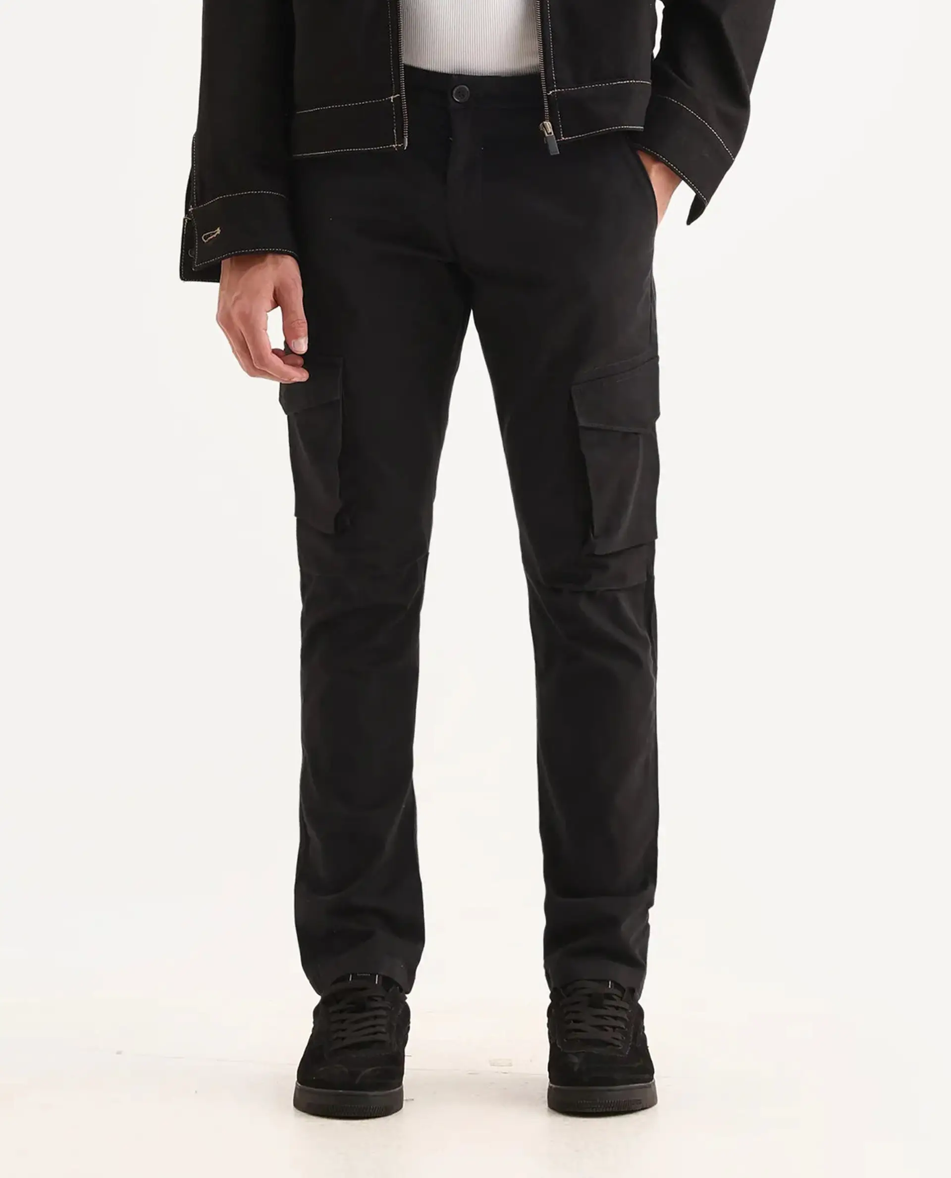 Rare Rabbit Men's Celu Dark Maroon Cotton Plain Slim Fit Trouser - Image 8