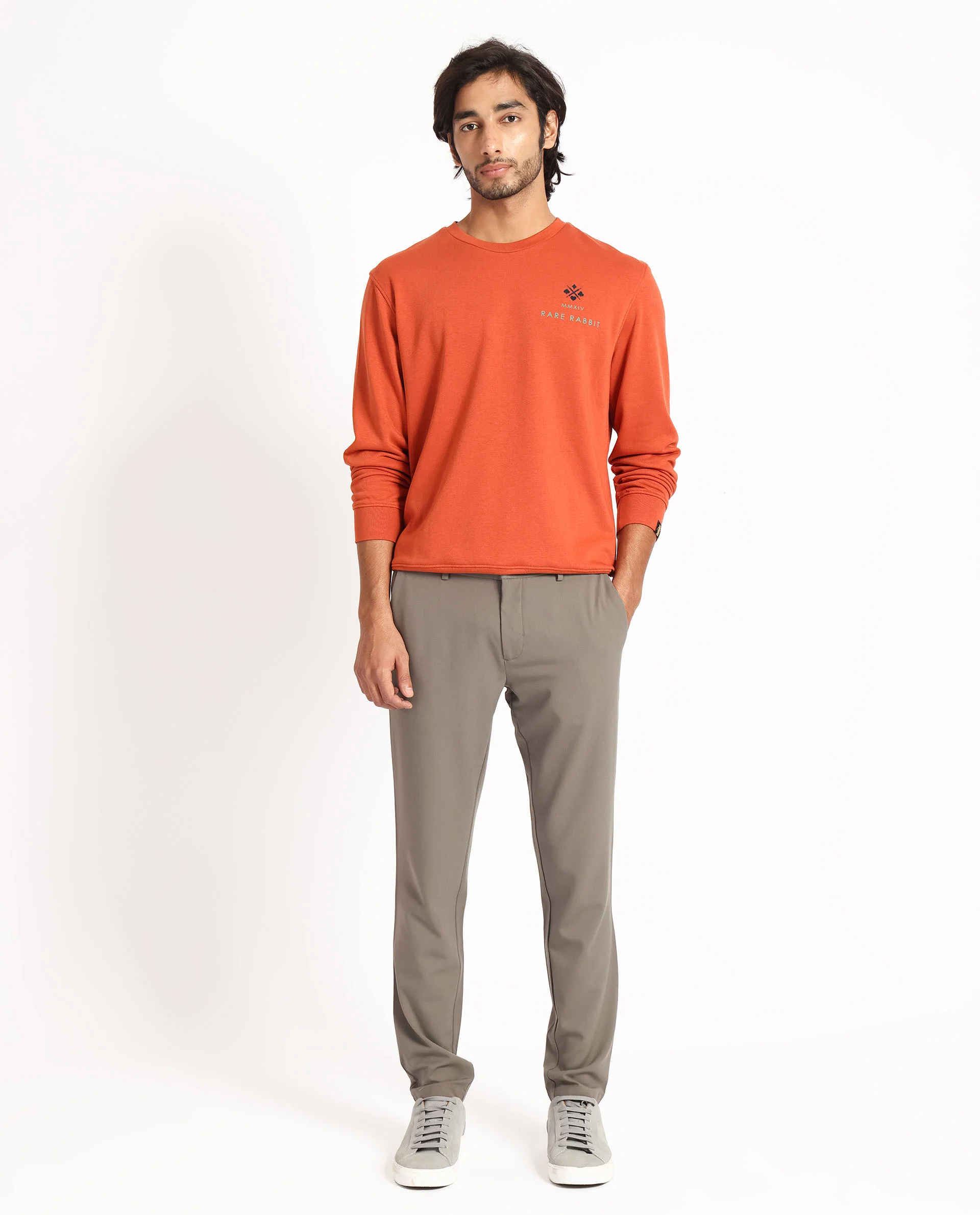 Rare Rabbit Men's Cerdon Rust Cotton Graphic Print Regular Fit Full Sleeve Crew Neck Sweatshirt - Image 10