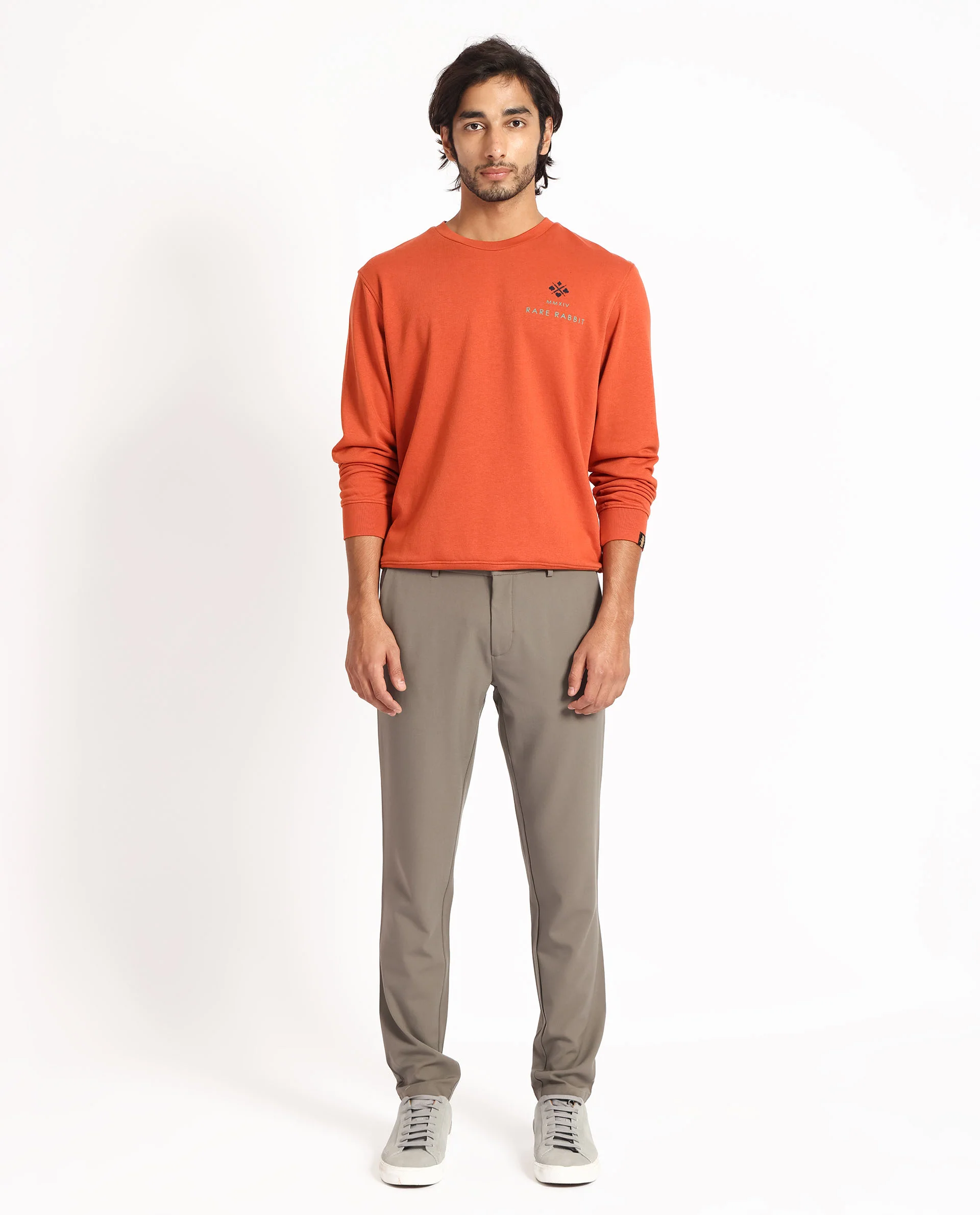 Rare Rabbit Men's Cerdon Rust Cotton Graphic Print Regular Fit Full Sleeve Crew Neck Sweatshirt - Image 9