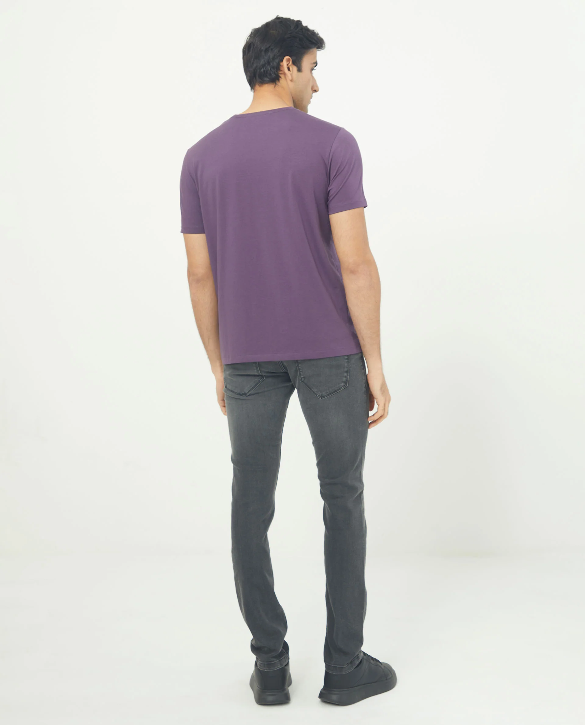 Rare Rabbit Men's Cero Dark Purple Cotton Graphic Print Slim Fit Half Sleeve Crew Neck T-Shirt - Image 10
