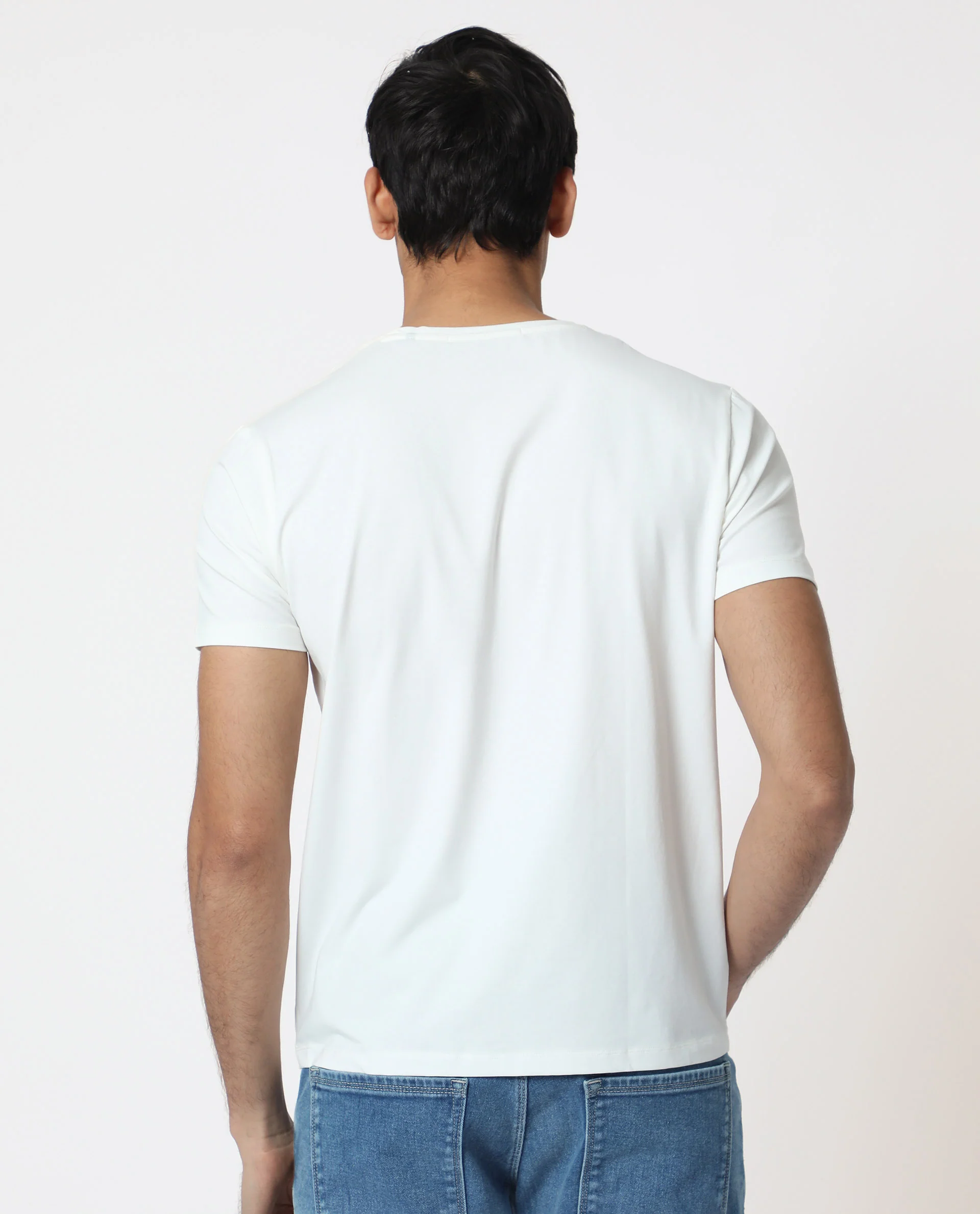 Rare Rabbit Men's Cero Off White Cotton Graphic Print Slim Fit Half Sleeve Crew Neck T-Shirt - Image 10