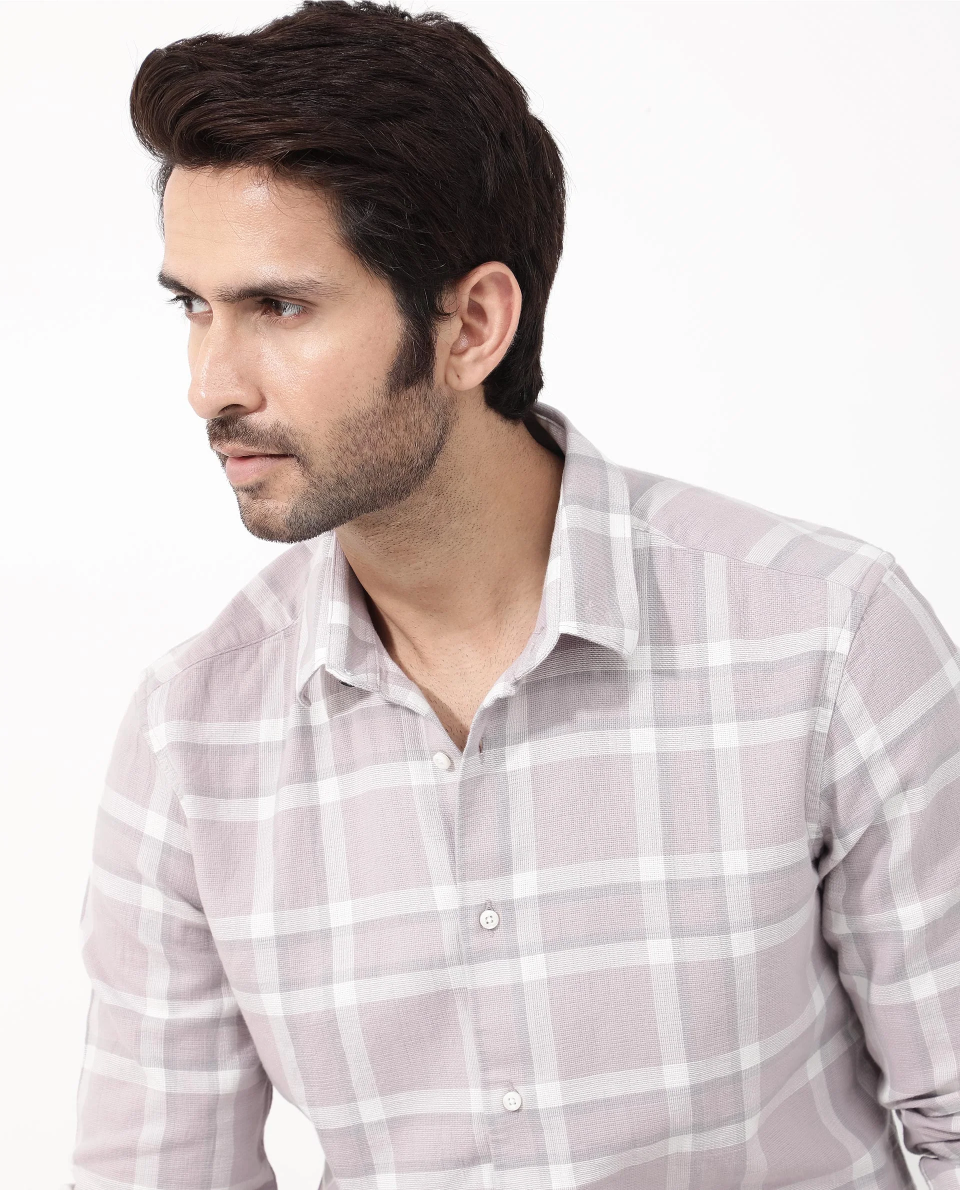Rare Rabbit Men's Cerol Pastel Pink Cotton Checked Print Regular Fit Full Sleeve Collared Shirt - Image 7