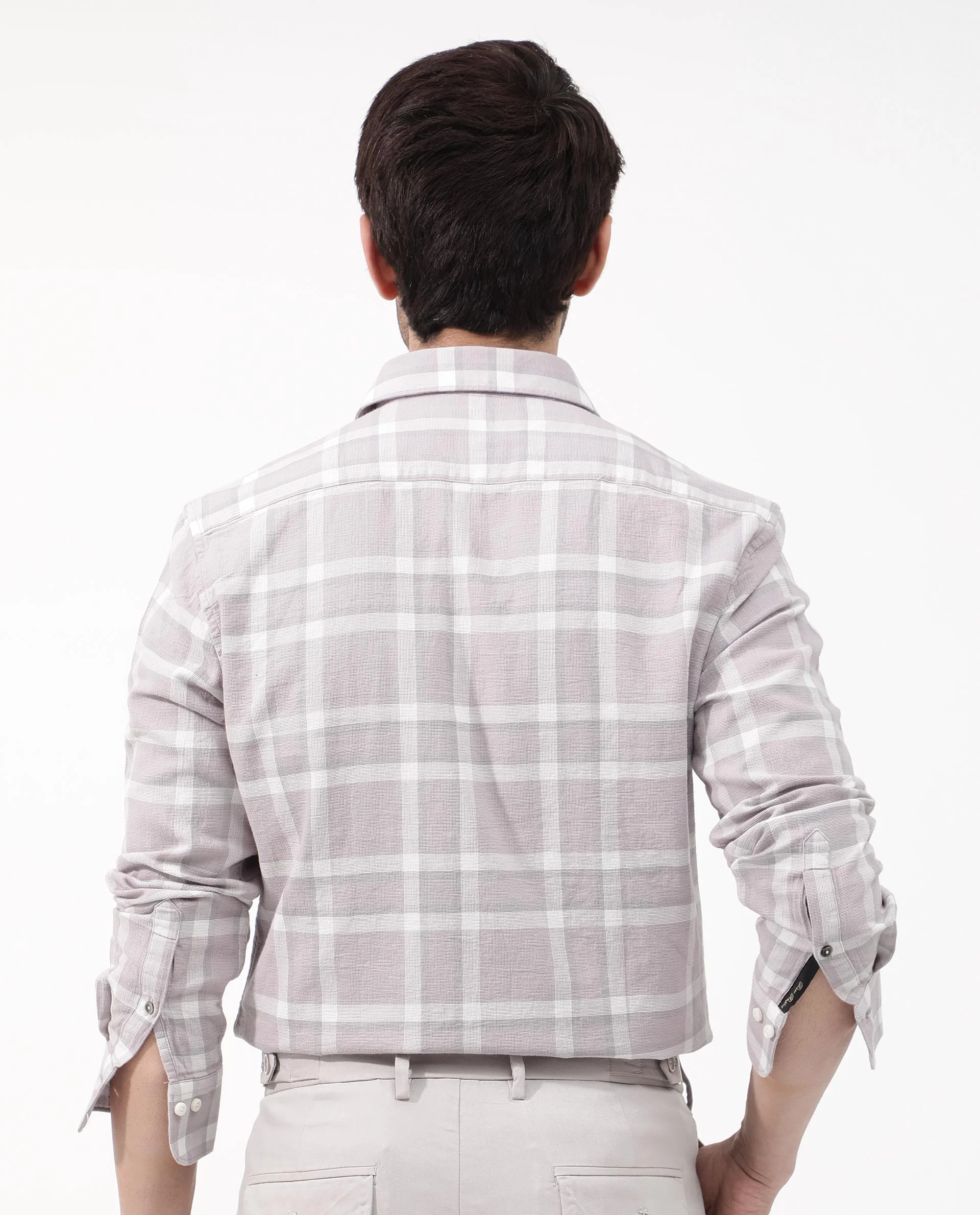 Rare Rabbit Men's Cerol Pastel Pink Cotton Checked Print Regular Fit Full Sleeve Collared Shirt - Image 8
