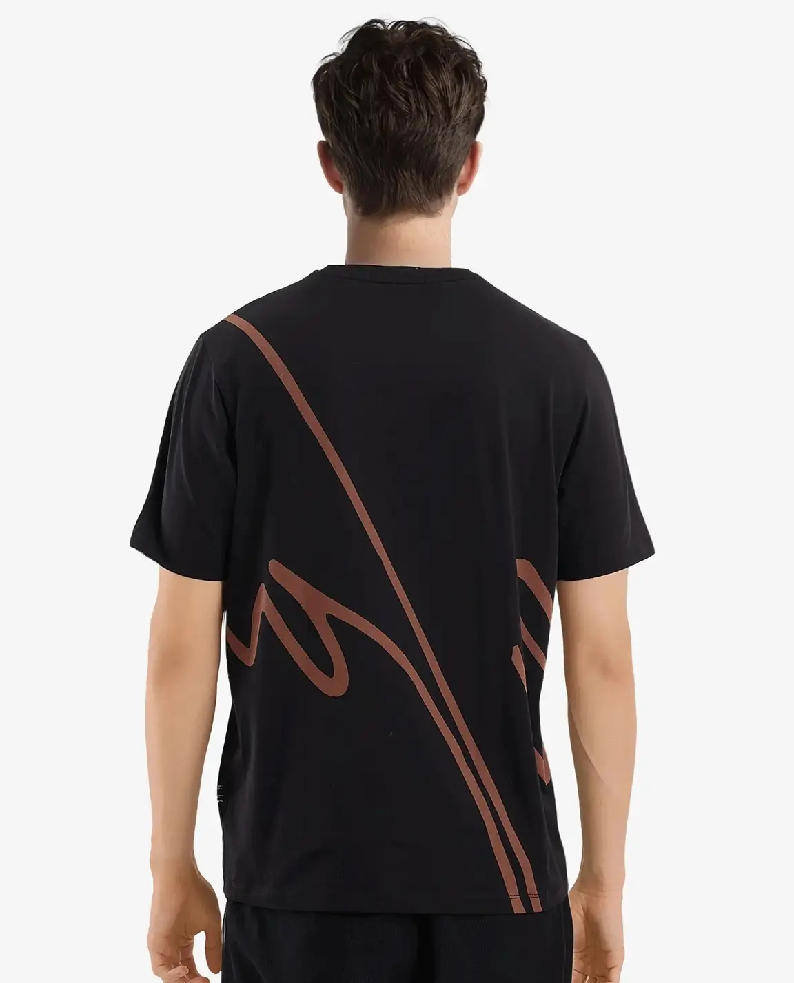 Rare Rabbit Men's Chael Black Cotton Blend Graphic Print Regular Fit Half Sleeve Crew Neck T-Shirt
