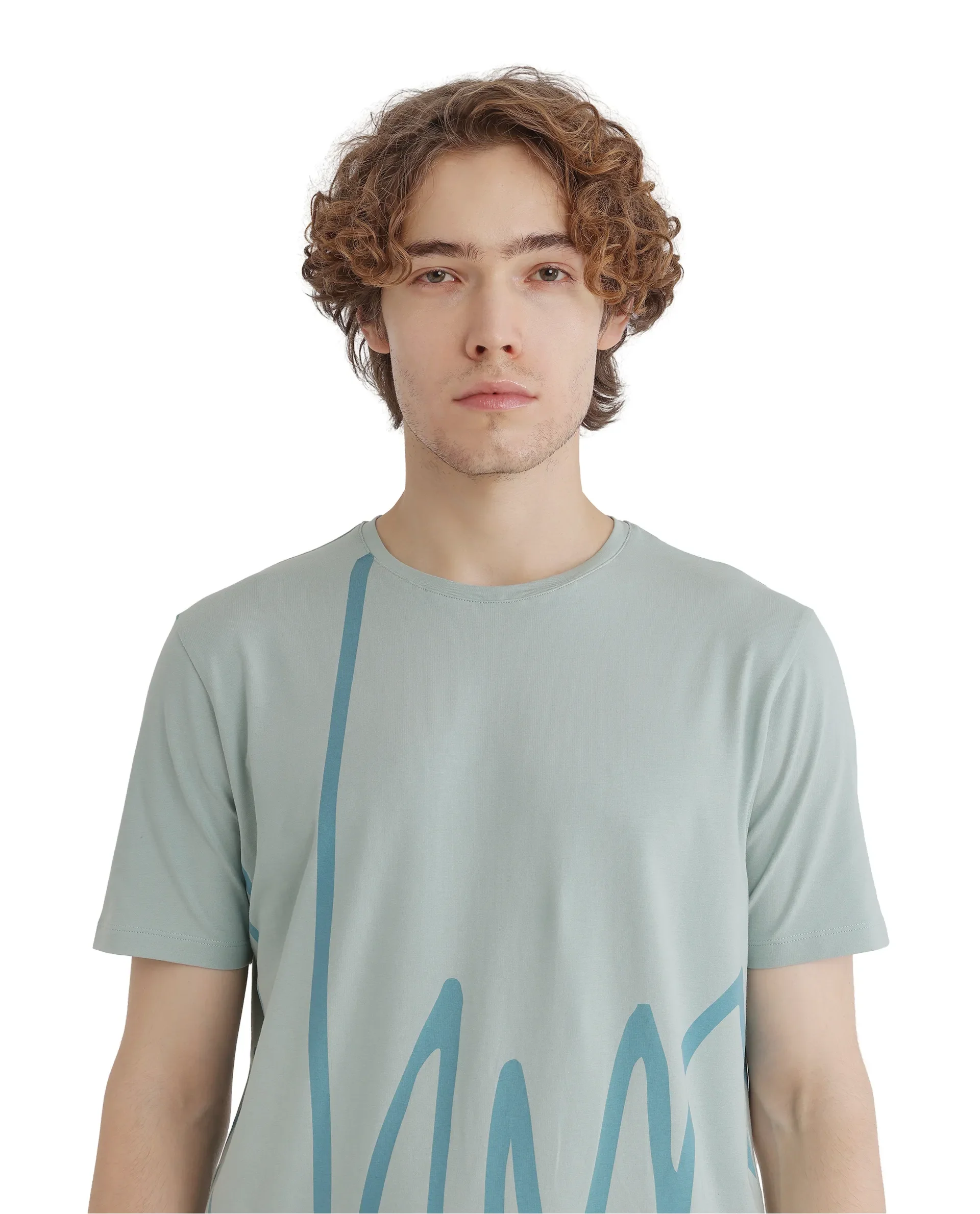 Rare Rabbit Men's Chael Dusky Green Cotton Graphic Print Regular Fit Half Sleeve Crew Neck T-Shirt - Image 8