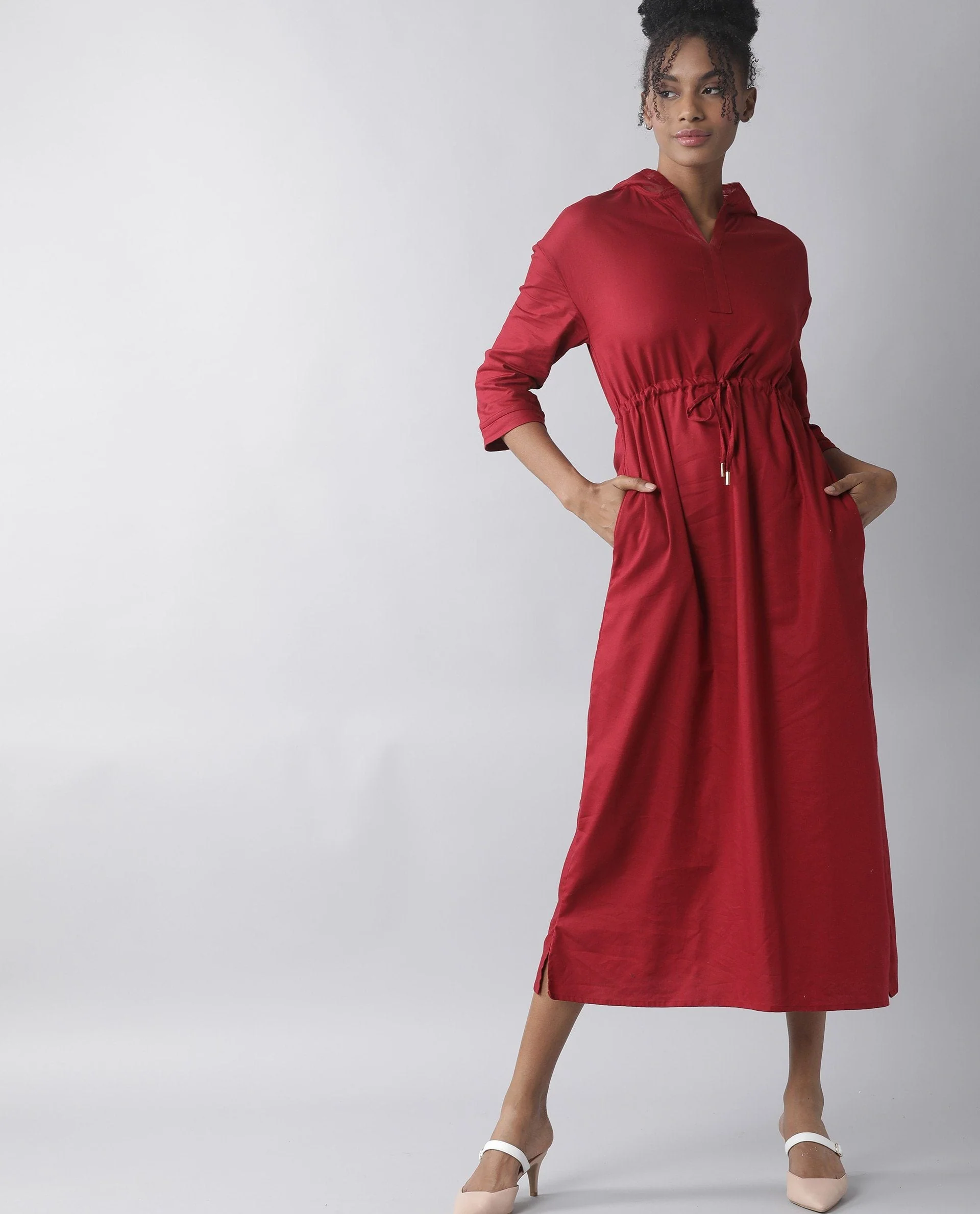 Rareism Women's Chalk Maroon Full Sleeve Dress - Image 5