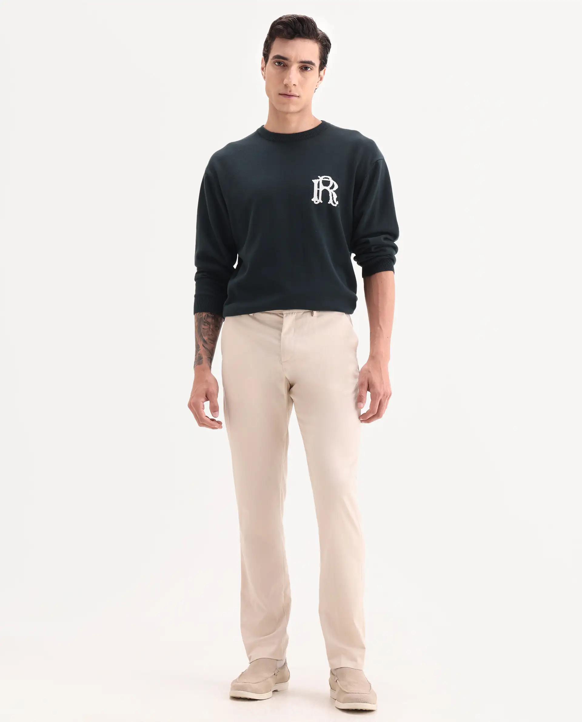 Rare Rabbit Men's Chamer Beige Polyester Plain Regular Fit Trouser - Image 5