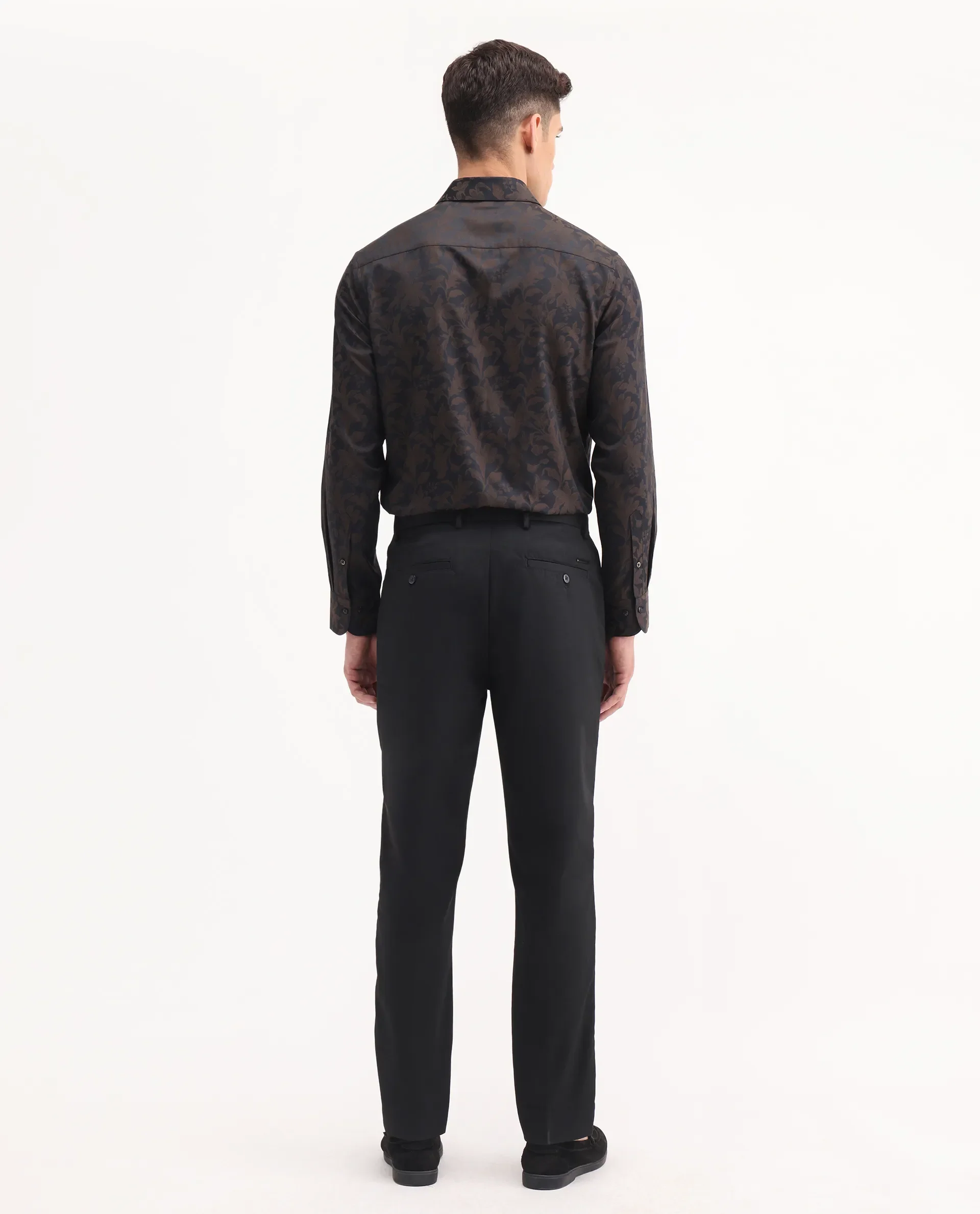 Rare Rabbit Men's Chamey Black Polyester Plain Regular Fit Trouser - Image 8