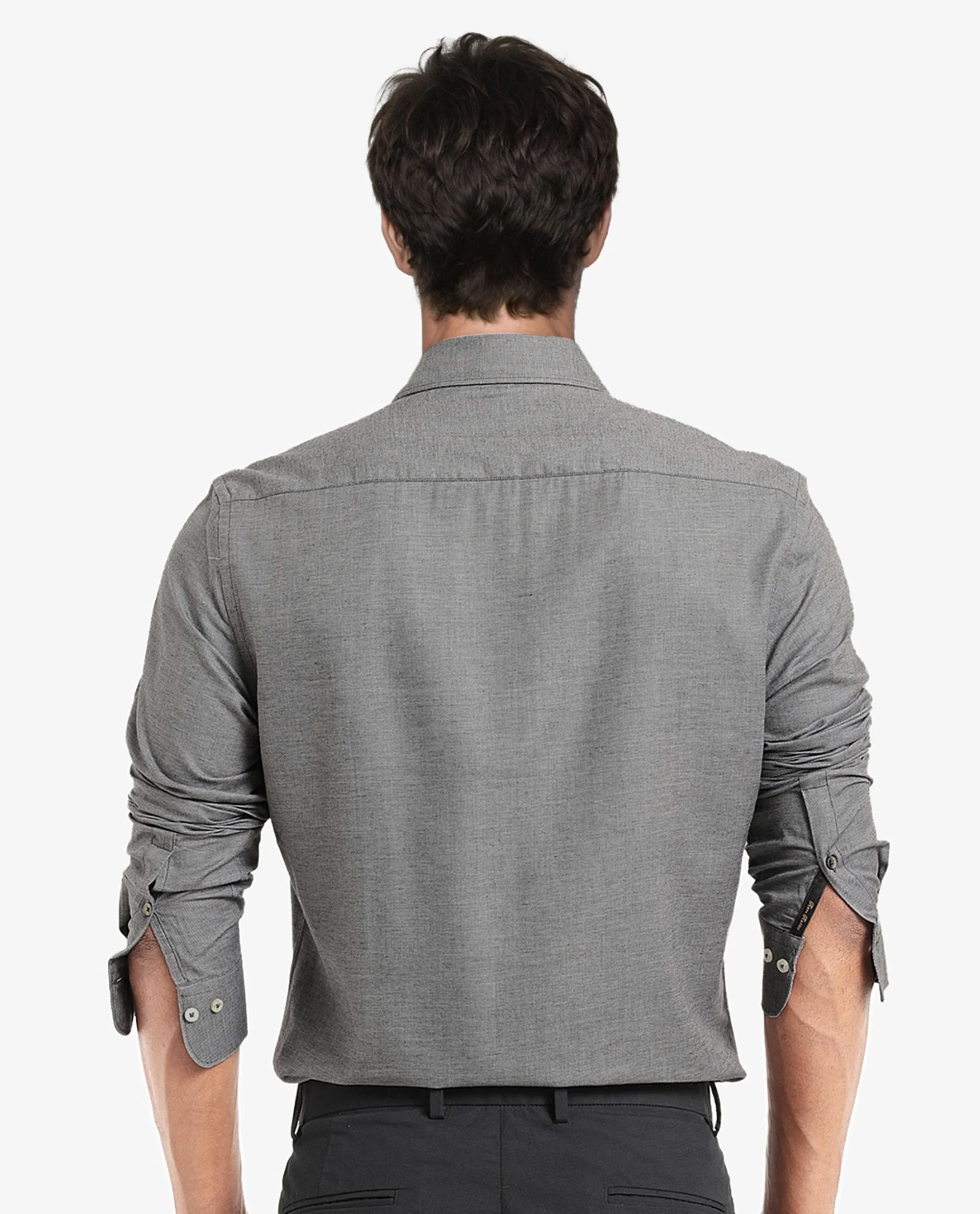 Rare Rabbit Men's Chapelle Black Cotton Plain Regular Fit Full Sleeve Collared Shirt - Image 7