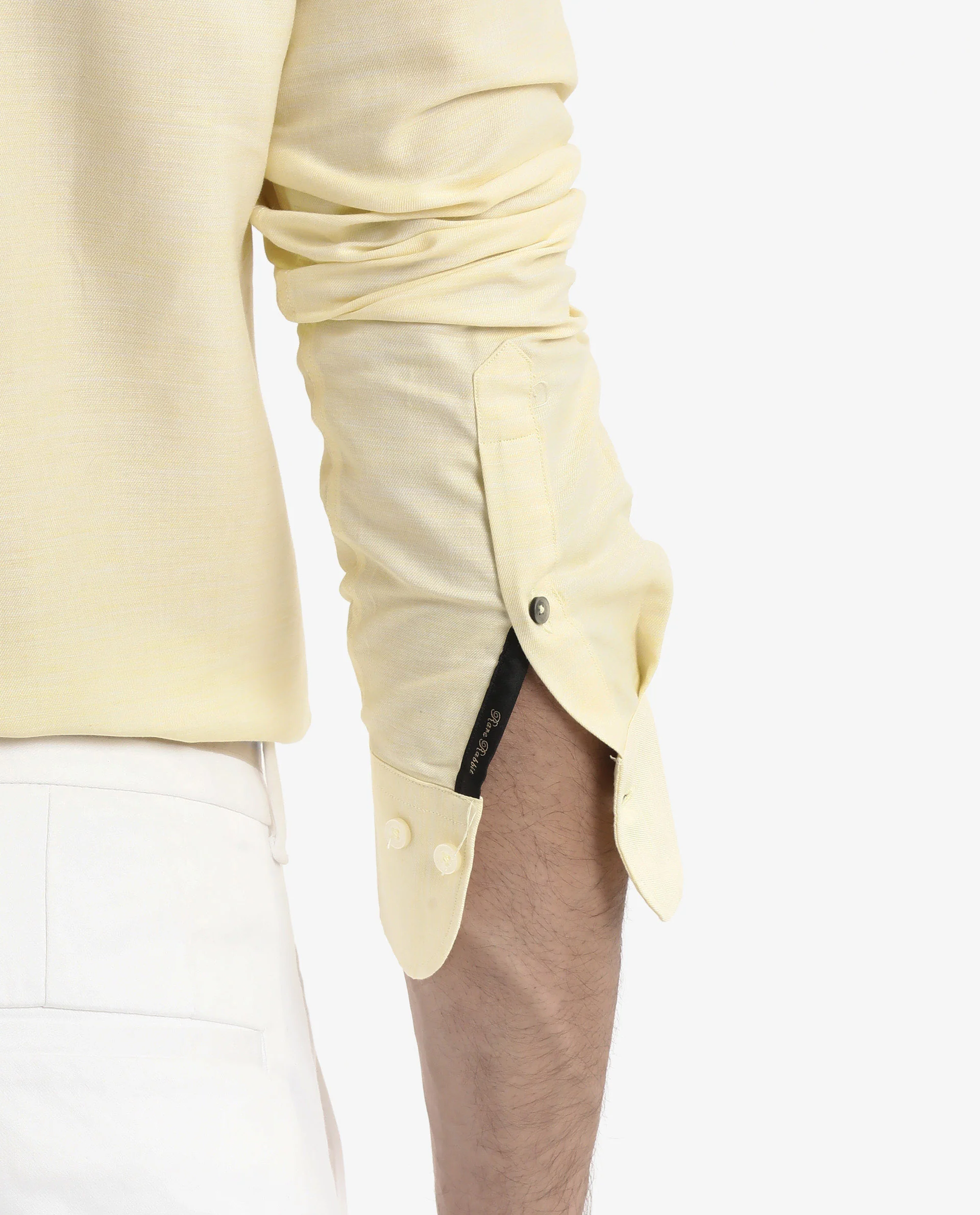 Rare Rabbit Men's Chapelle Flouroscent Yellow Cotton Plain Regular Fit Full Sleeve Collared Shirt - Image 6