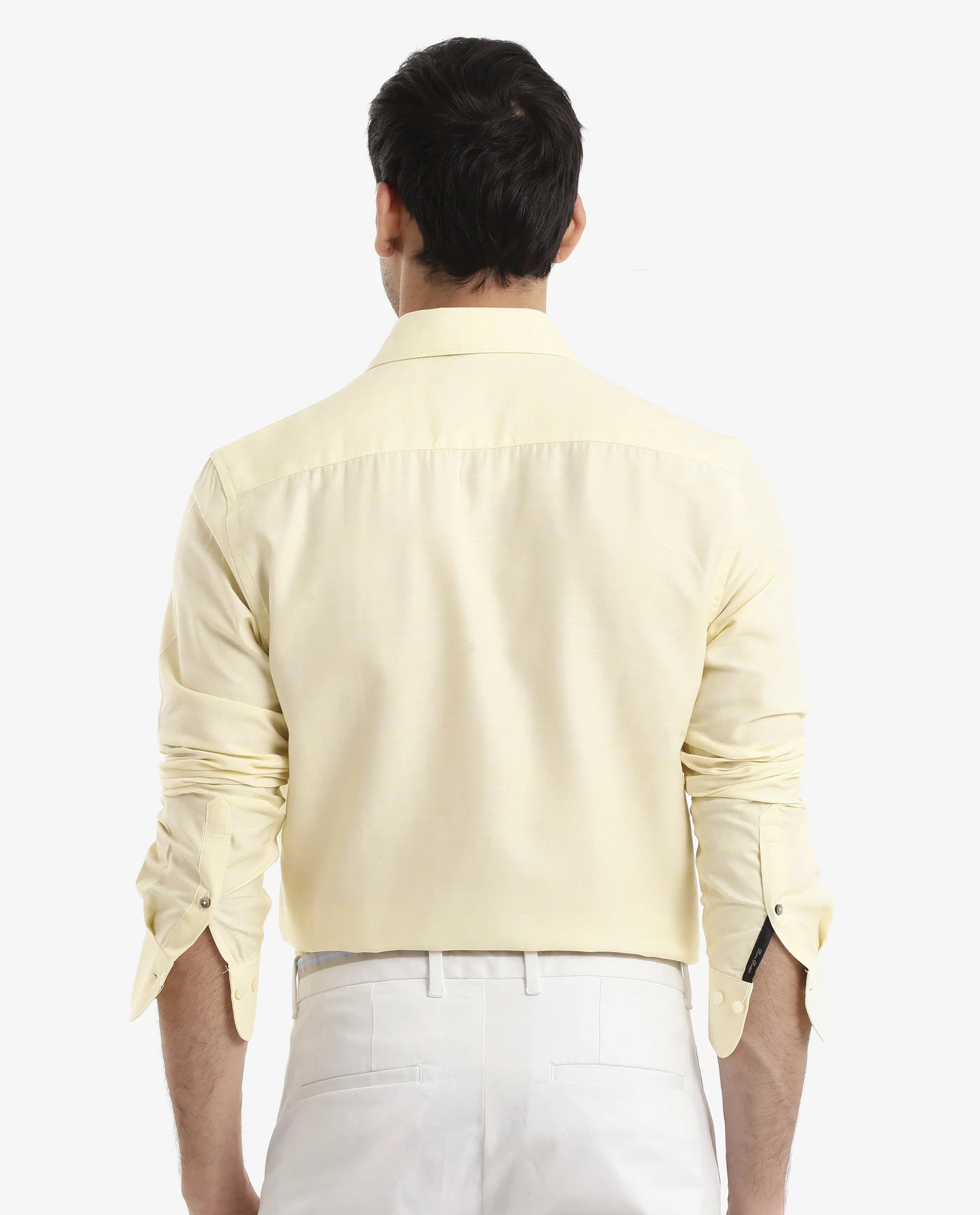 Rare Rabbit Men's Chapelle Flouroscent Yellow Cotton Plain Regular Fit Full Sleeve Collared Shirt - Image 9