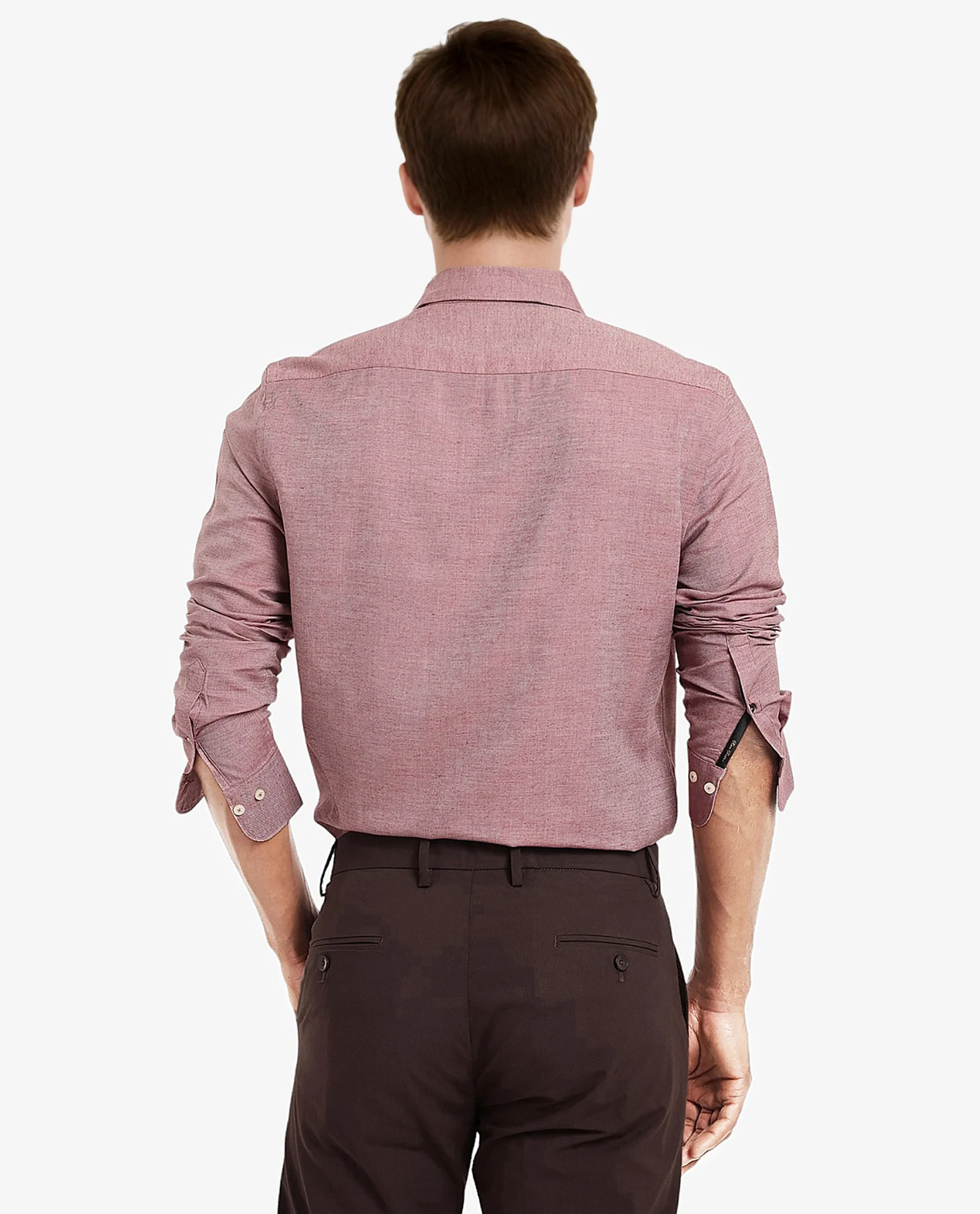 Rare Rabbit Men's Chapelle Maroon Cotton Plain Regular Fit Full Sleeve Collared Shirt - Image 6