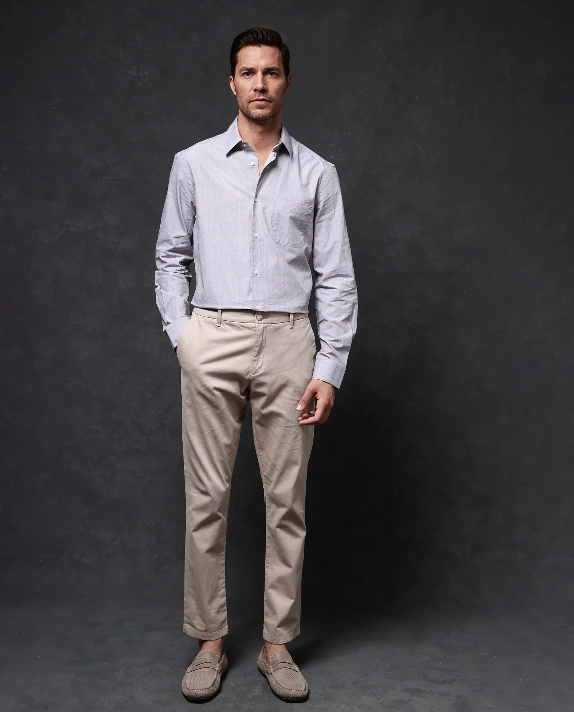 Rare Rabbit Men's Charl Beige Cotton Striped Print Regular Fit Full Sleeve Collared Shirt - Image 4