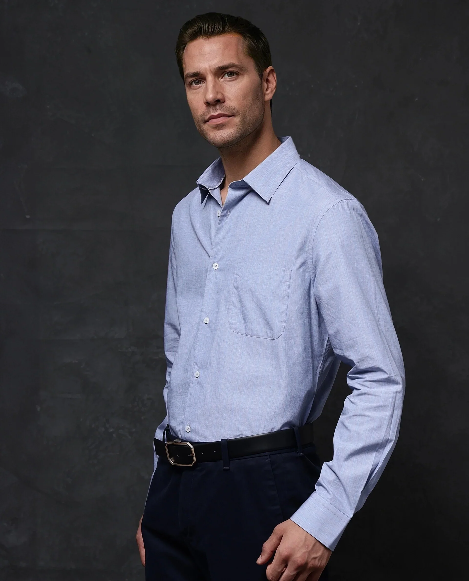 Rare Rabbit Men's Charl Light Blue Cotton Striped Print Regular Fit Full Sleeve Collared Shirt - Image 10