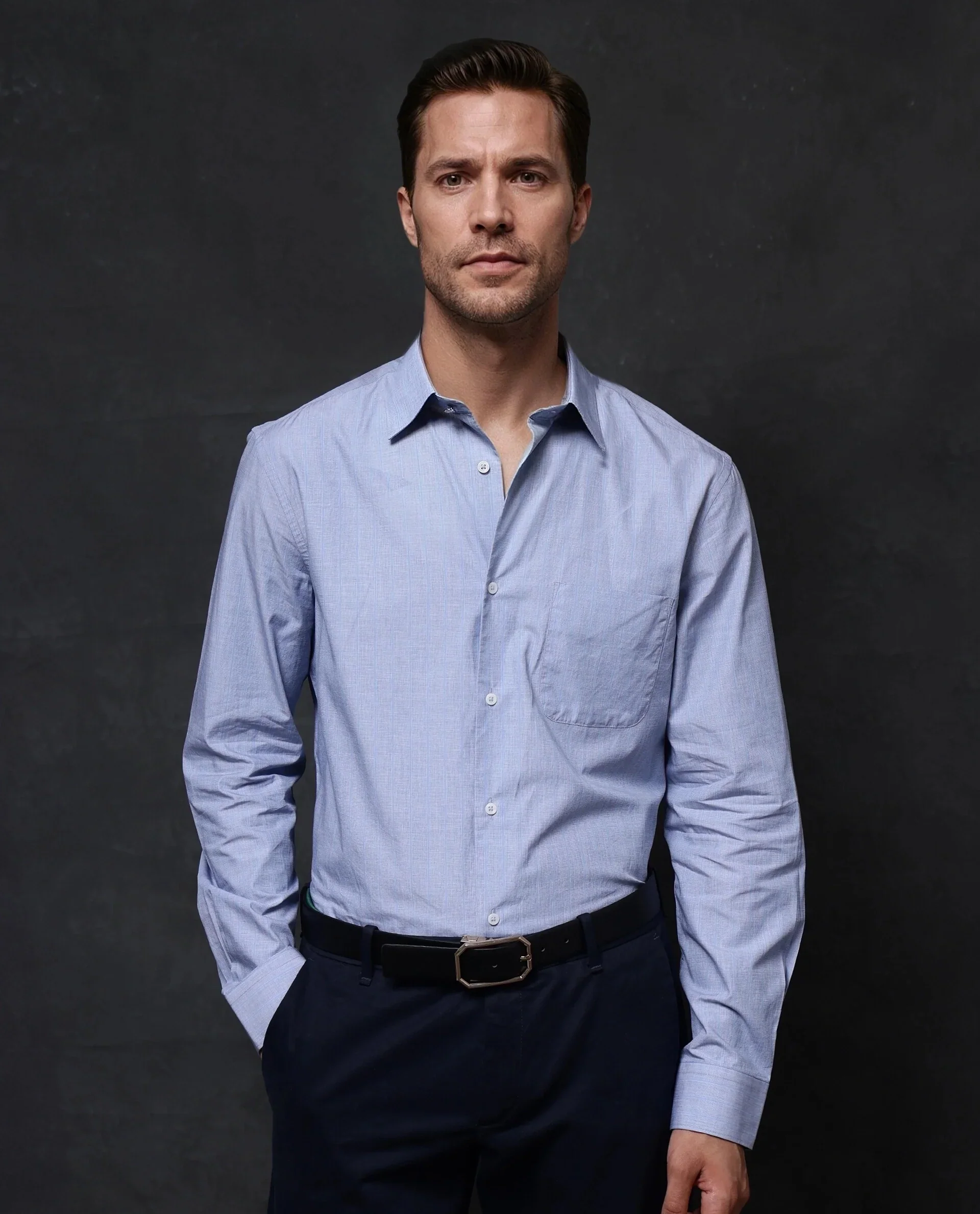 Rare Rabbit Men's Charl Light Blue Cotton Striped Print Regular Fit Full Sleeve Collared Shirt - Image 7