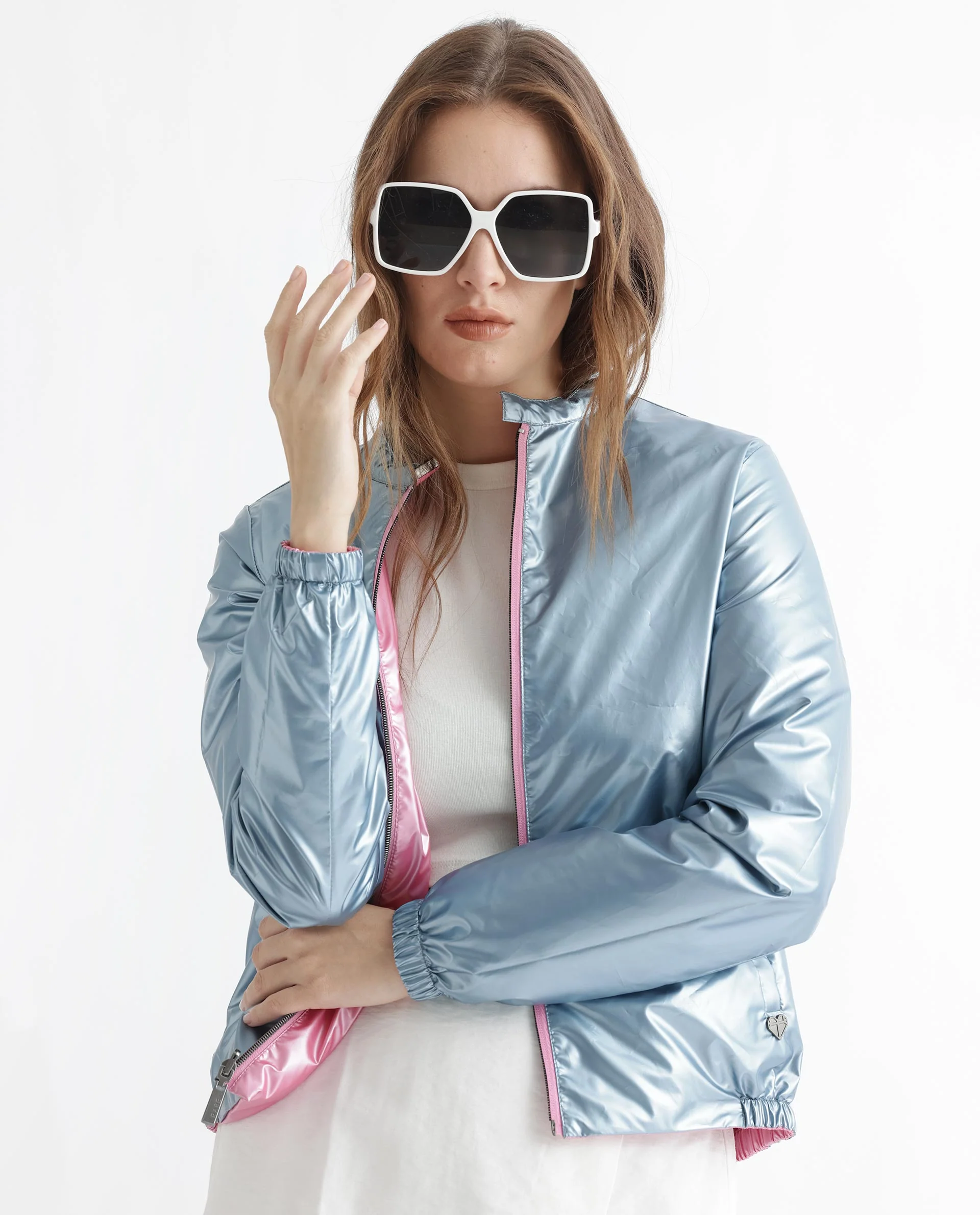 Rareism Women's Charlotte Pink Polyester Mandarin Collar Plain Regular Fit Jacket - Image 13