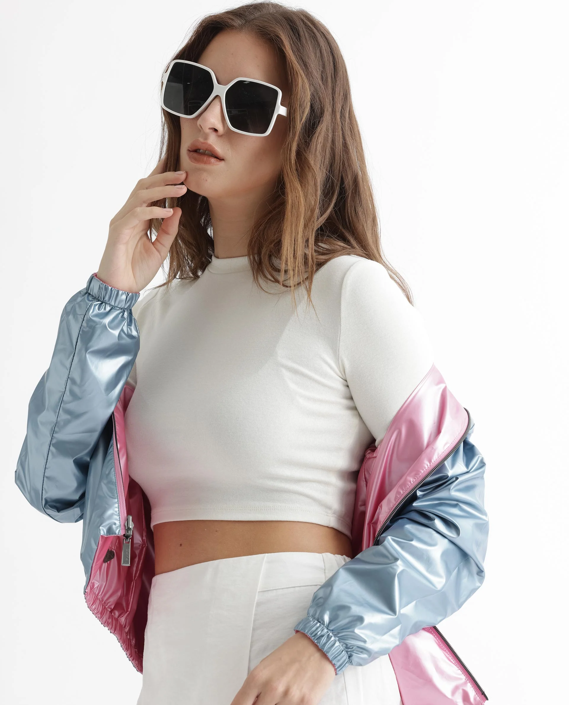 Rareism Women's Charlotte Pink Polyester Mandarin Collar Plain Regular Fit Jacket - Image 16