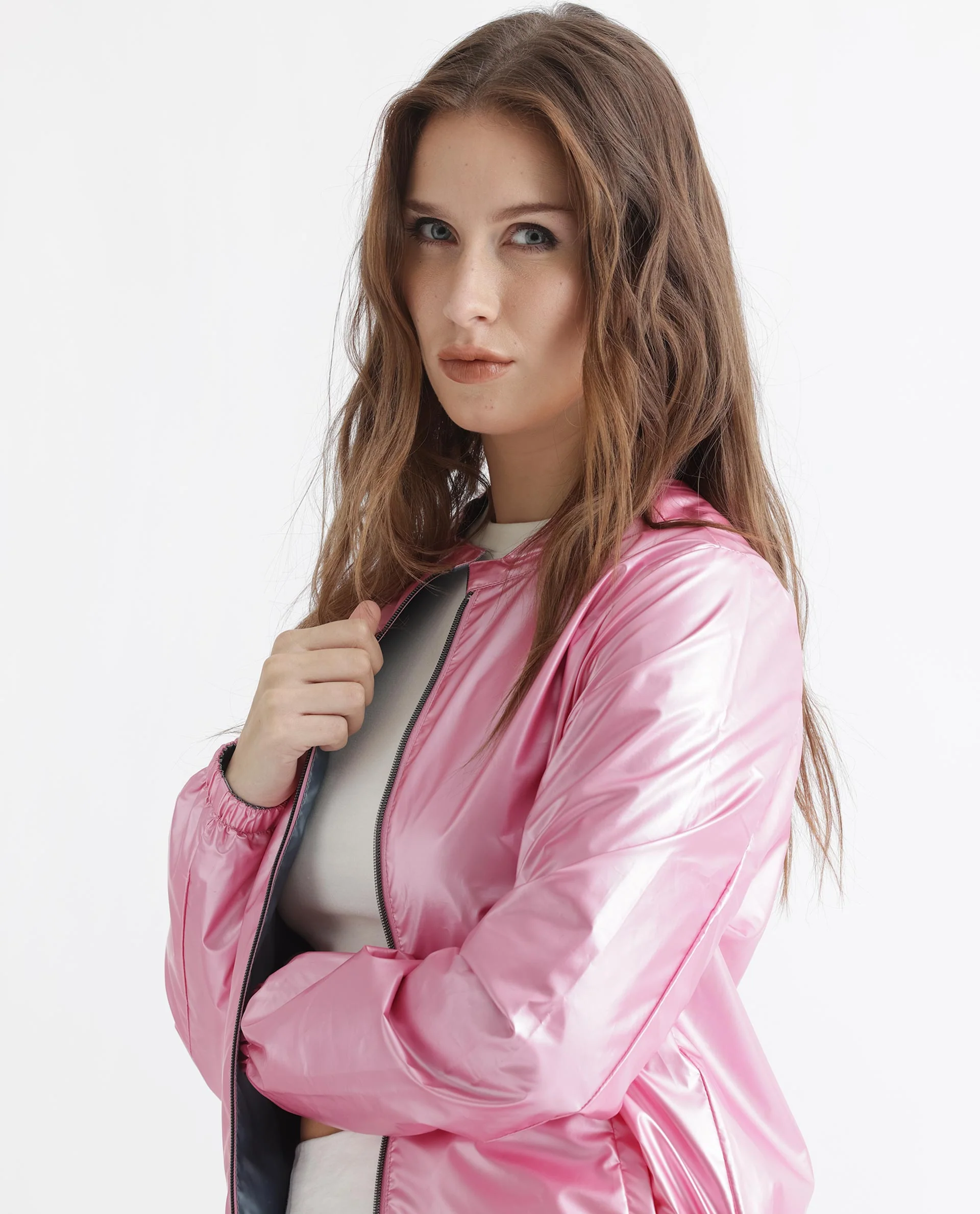 Rareism Women's Charlotte Pink Polyester Mandarin Collar Plain Regular Fit Jacket - Image 21