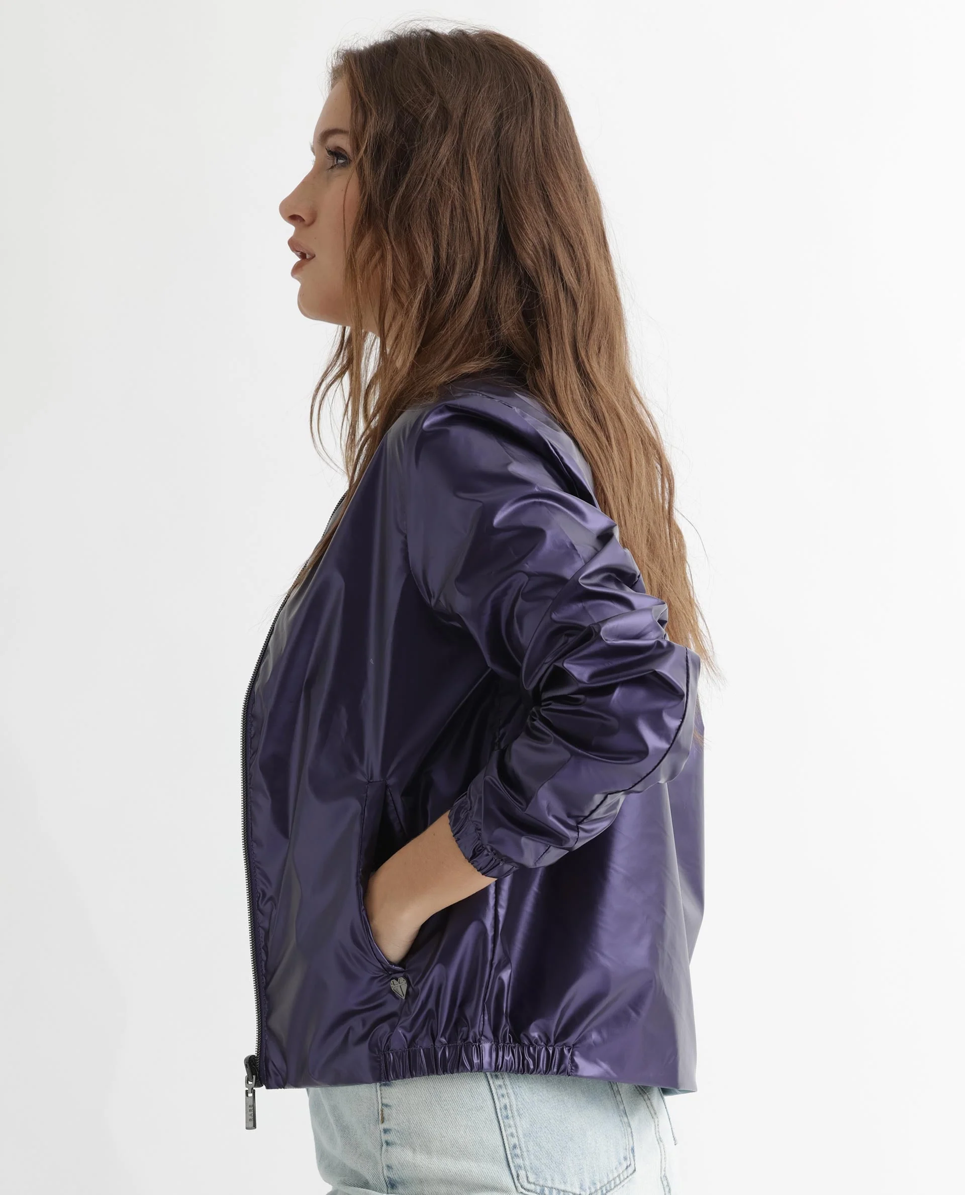 Rareism Women's Charlotte Purple Polyester Mandarin Collar Plain Regular Fit Jacket - Image 18