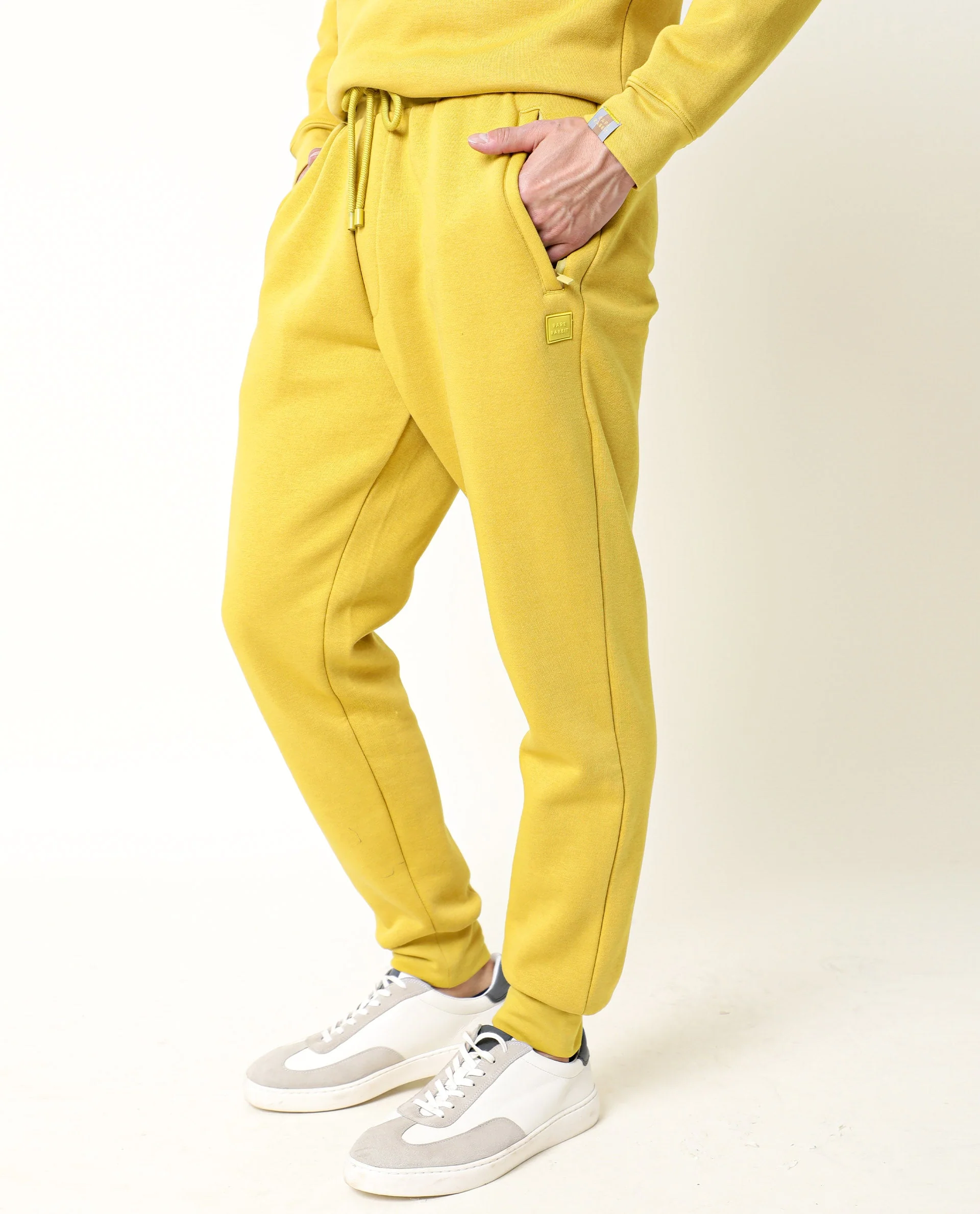 Rare Rabbit Men's Chase Mustard Cotton Plain Regular Fit Track Pant - Image 4