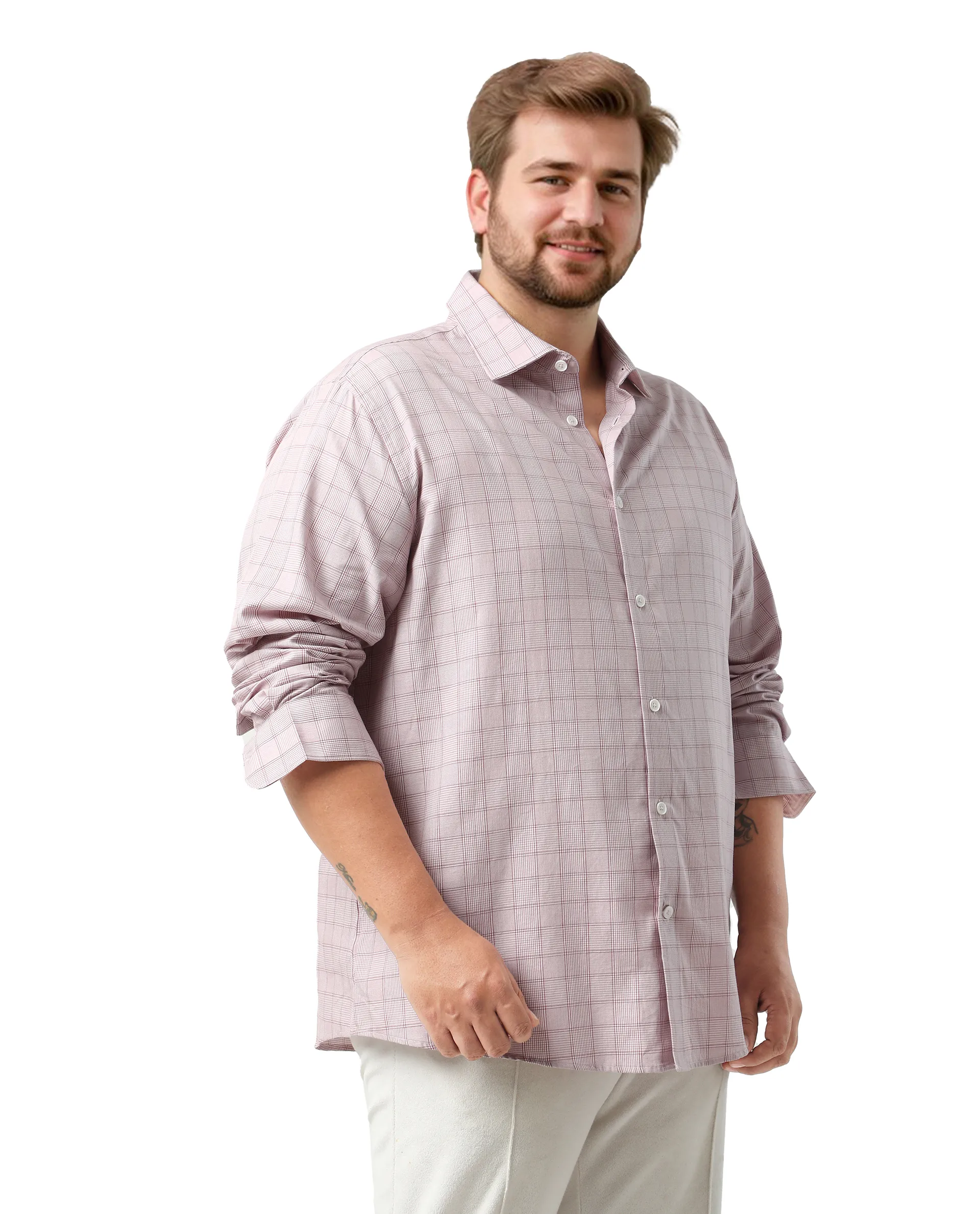 Rare Rabbit Men's Chek Big Red Cotton Fabric Full Sleeves Collared Neck Button Closure Checked Shirt - Image 4