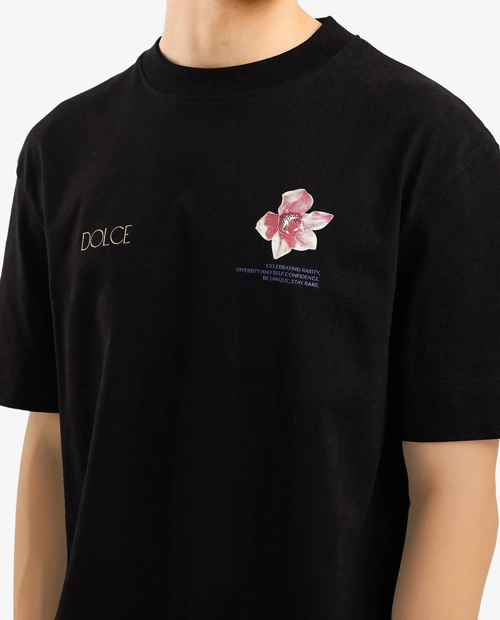 Rare Rabbit Men's Chers Black Cotton Graphic Print Oversized Fit Half Sleeve Crew Neck T-Shirt - Image 9